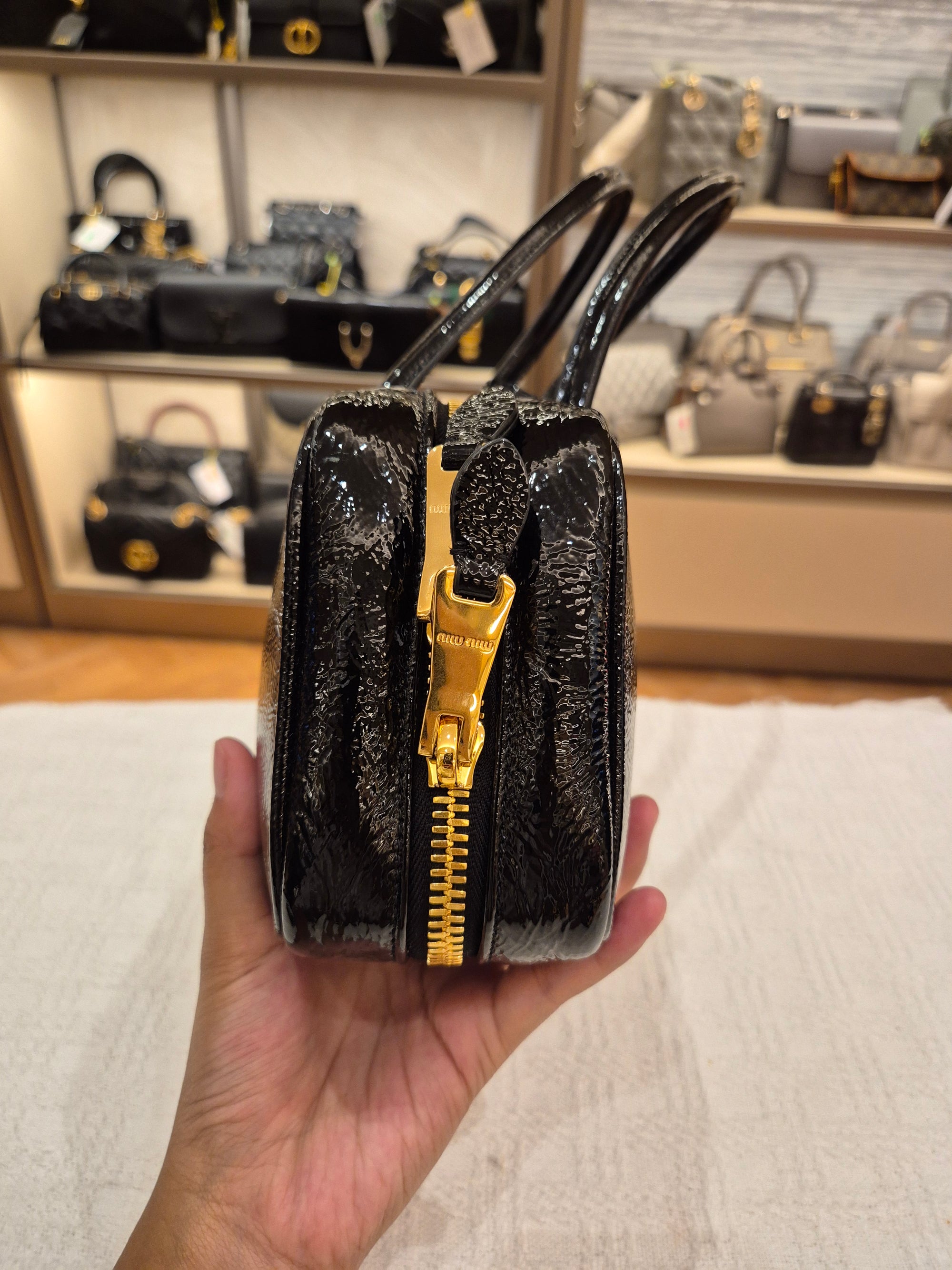 Miu Miu Beau Patent Leather Tote