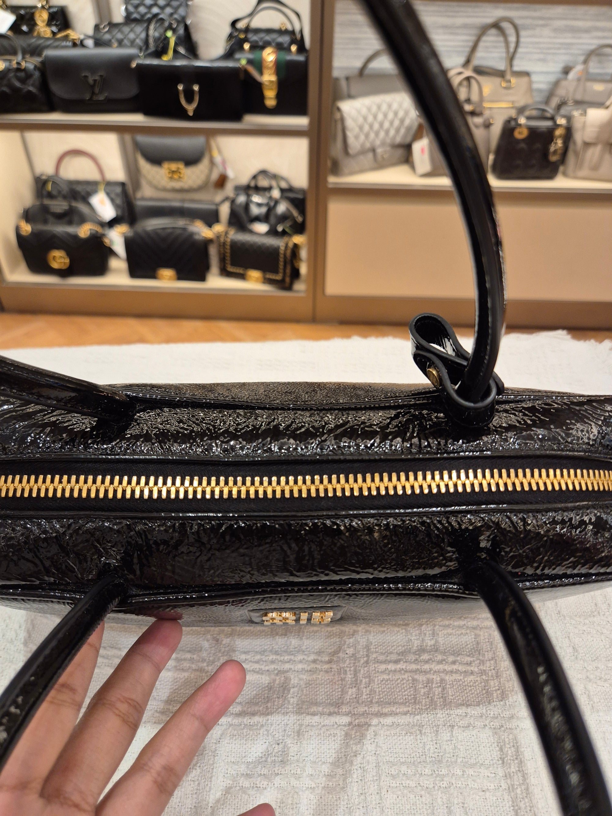 Miu Miu Beau Patent Leather Tote
