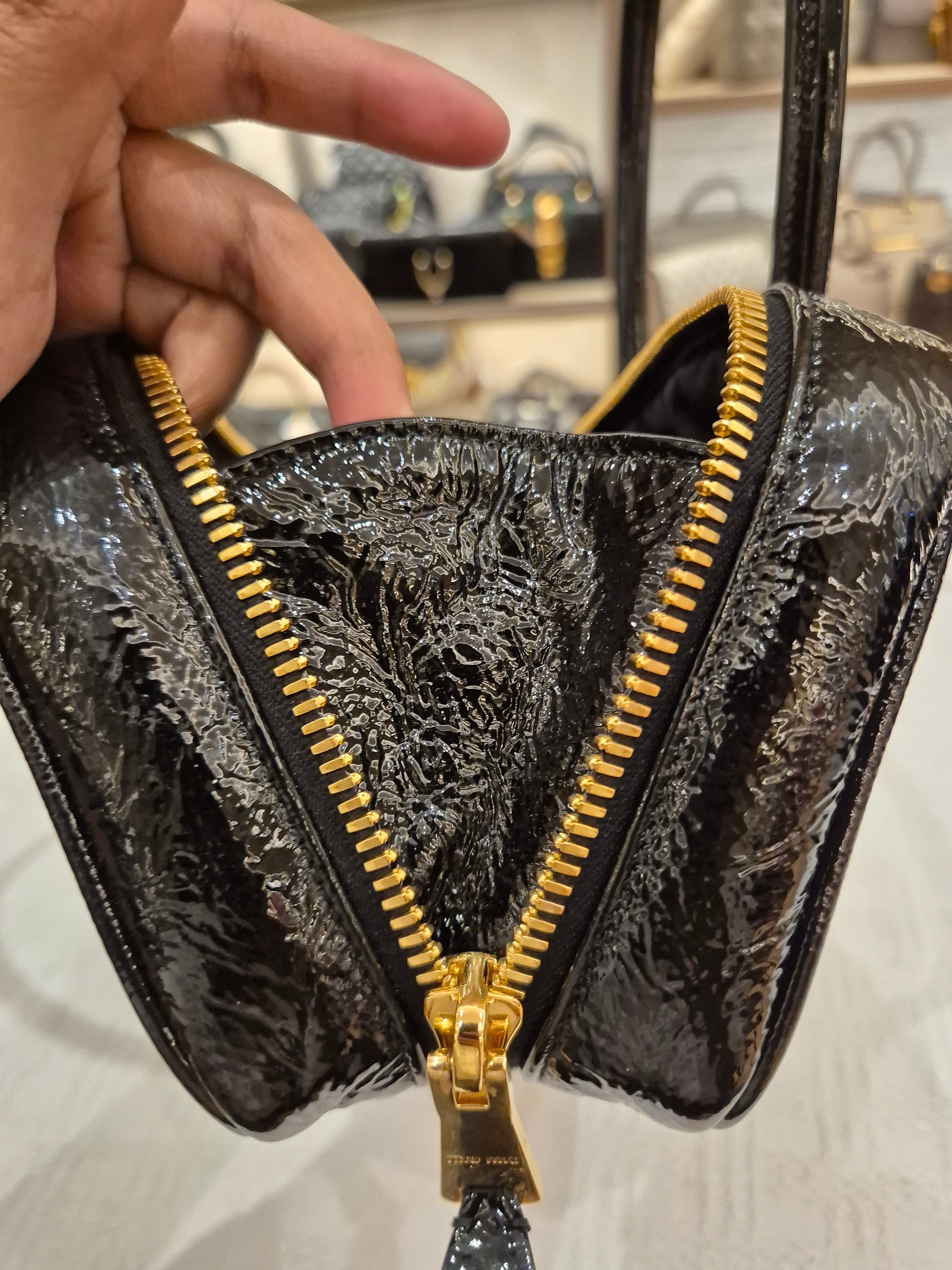 Miu Miu Beau Patent Leather Tote