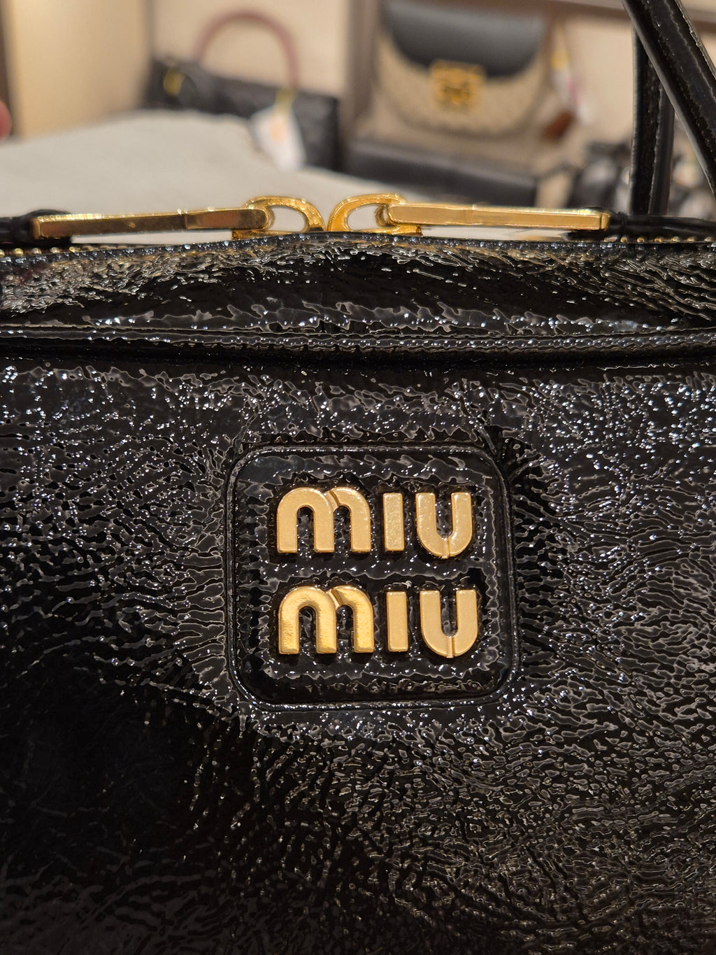 Miu Miu Beau Patent Leather Tote