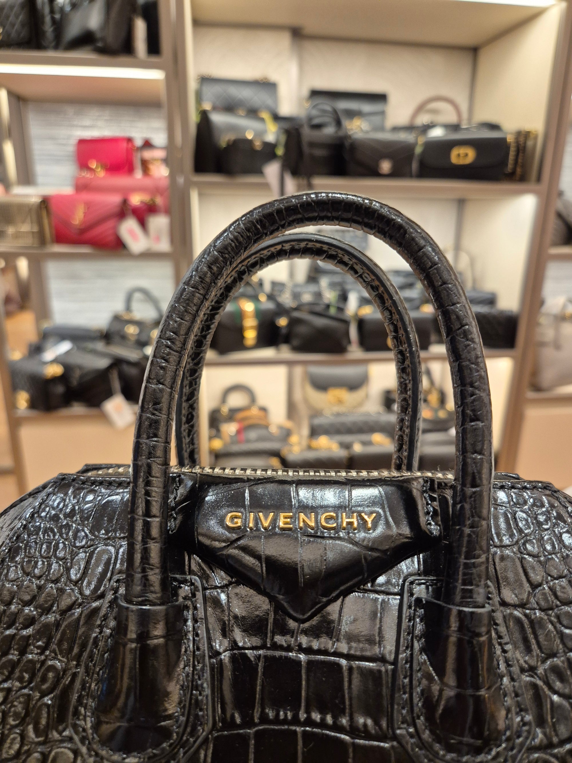 Givenchy Antigona Mini Croco Black