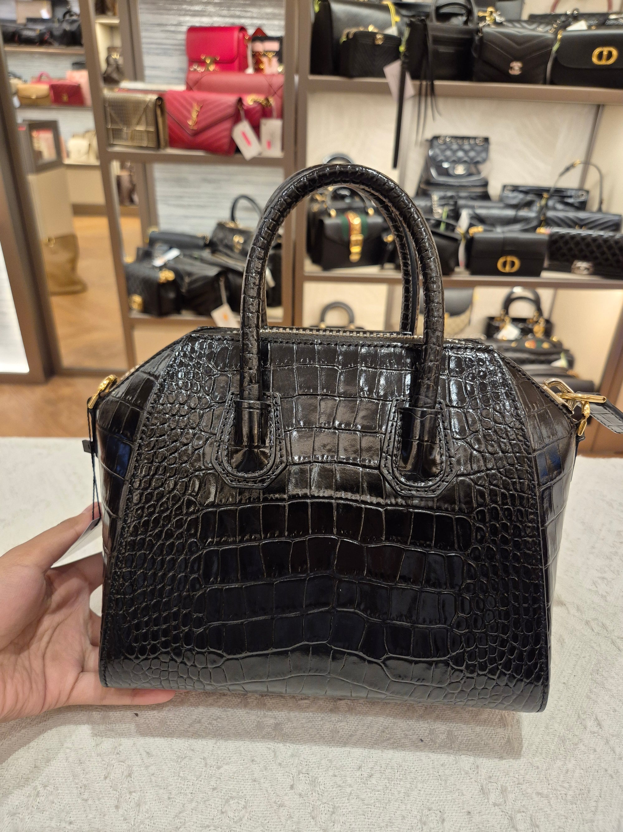 Givenchy Antigona Mini Croco Black