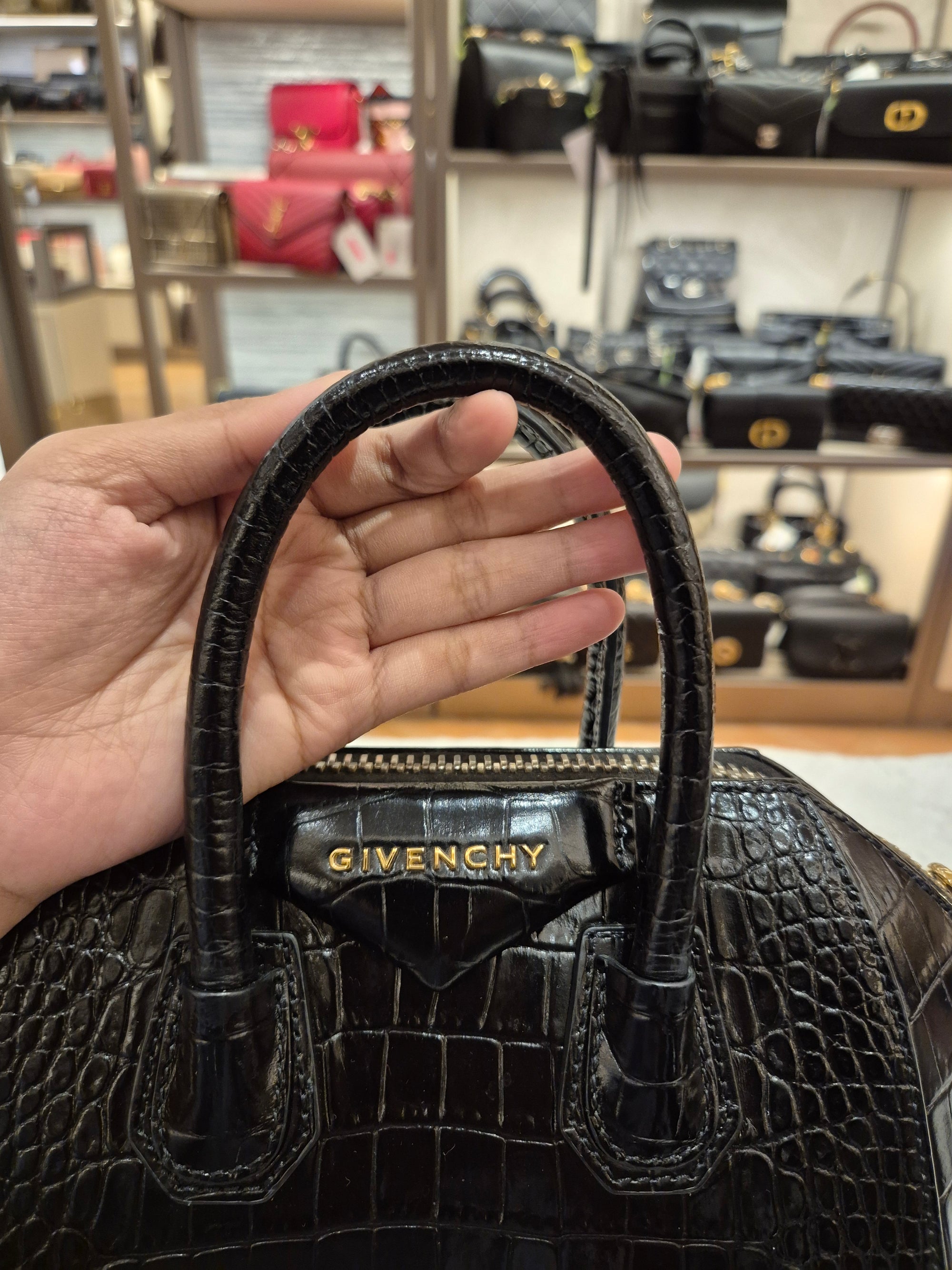 Givenchy Antigona Mini Croco Black