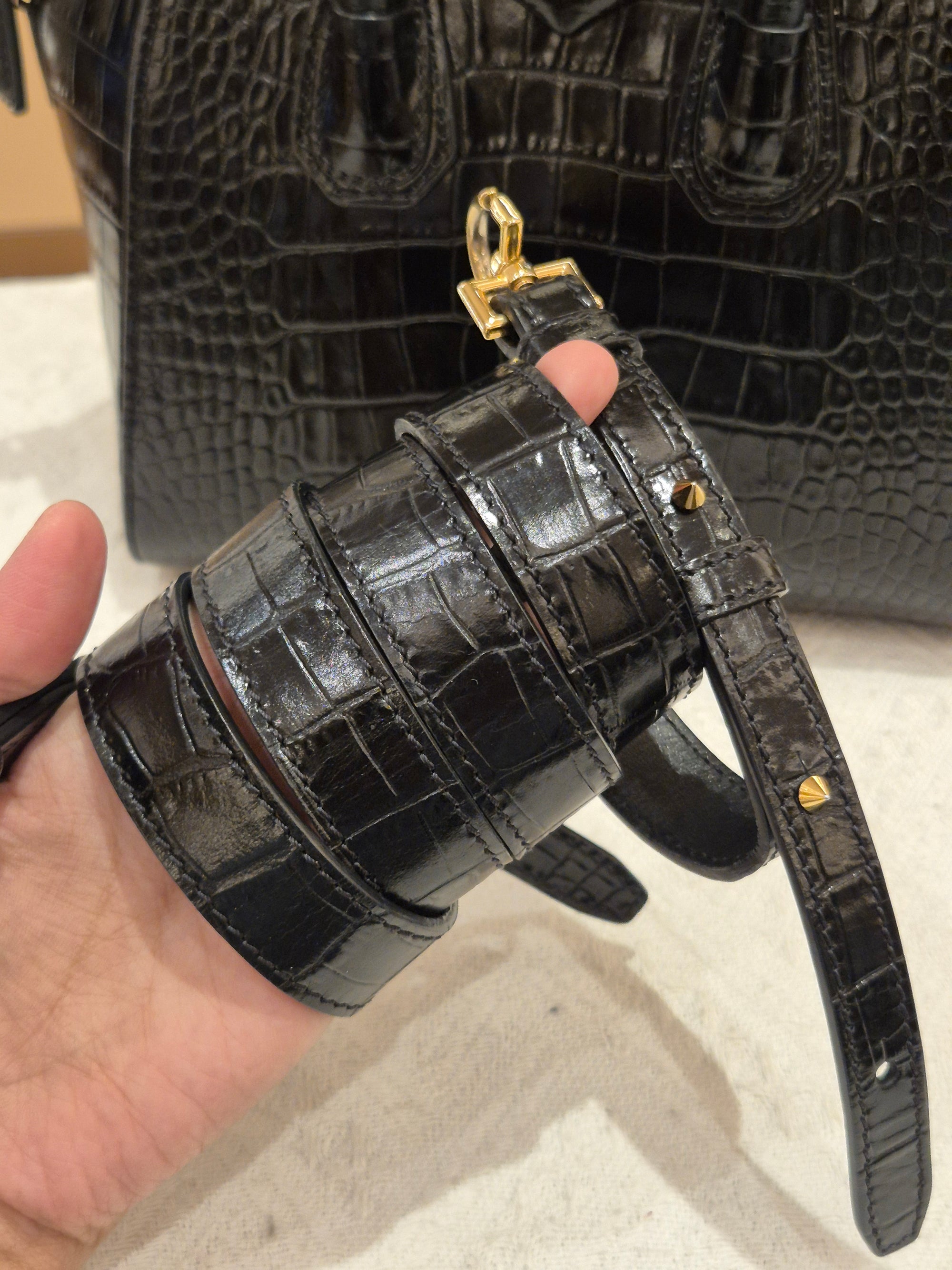 Givenchy Antigona Mini Croco Black