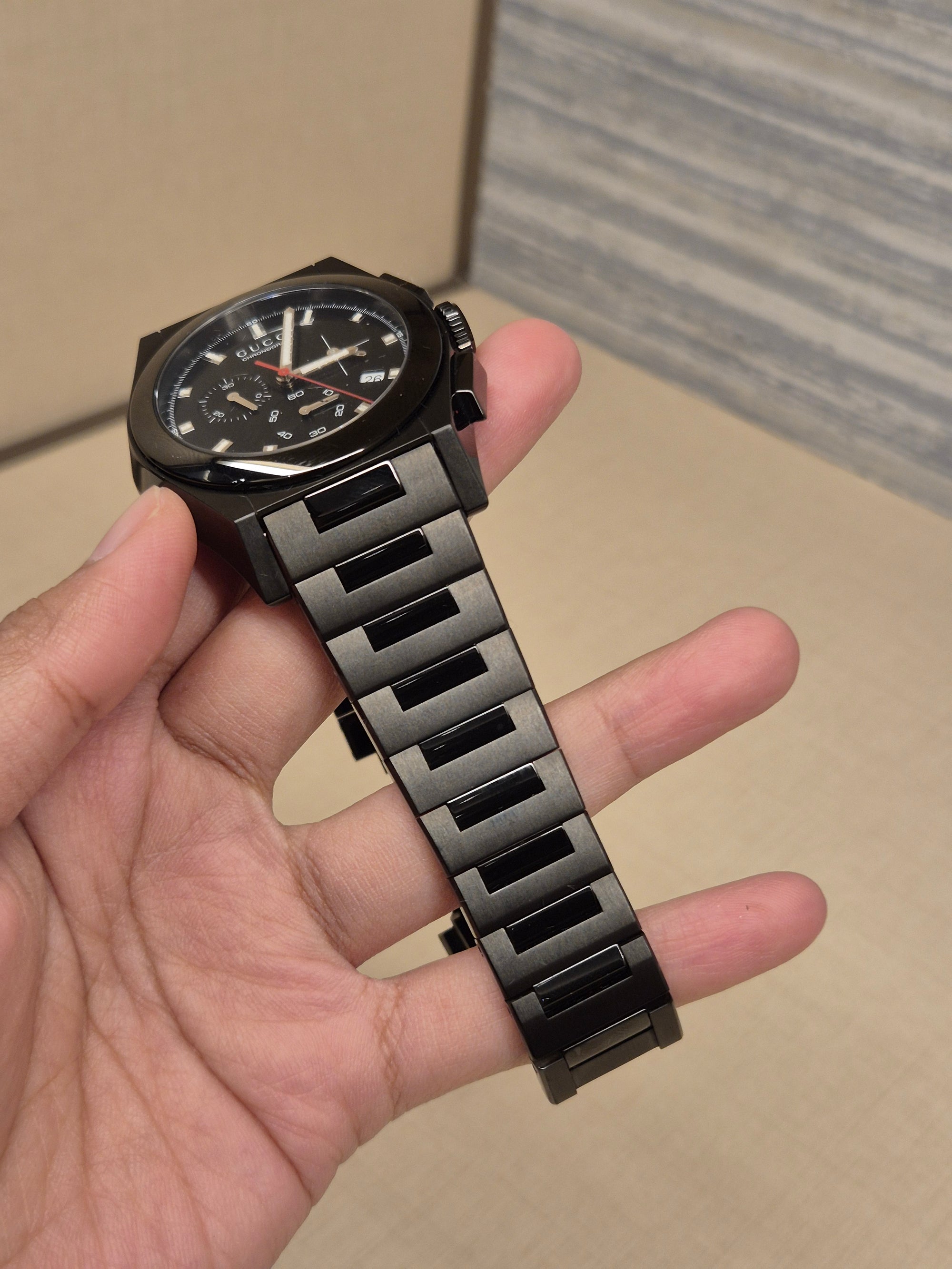 Gucci Pantheon Chronograph all black