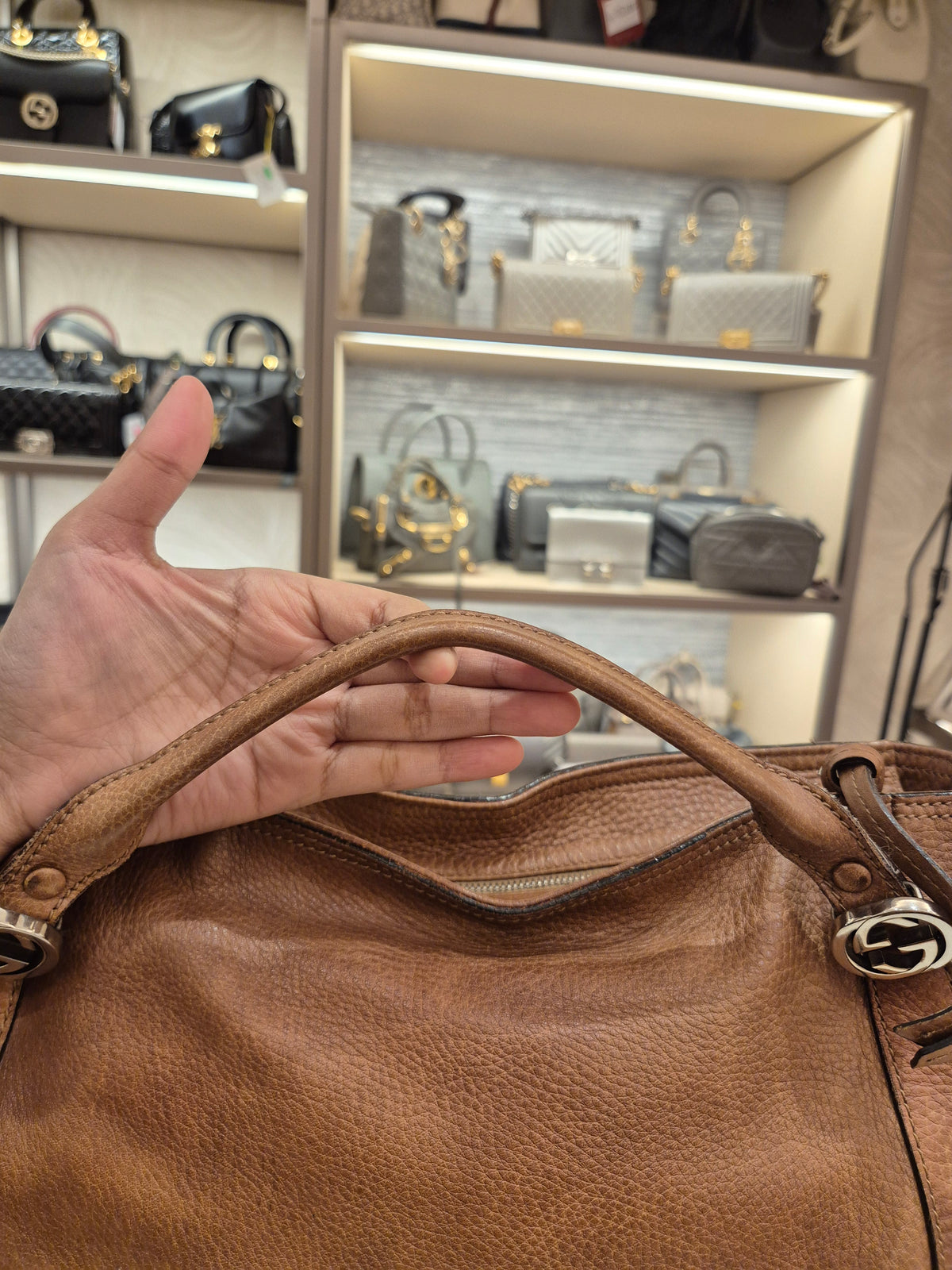 Gucci Miss GG Top Handle Brown