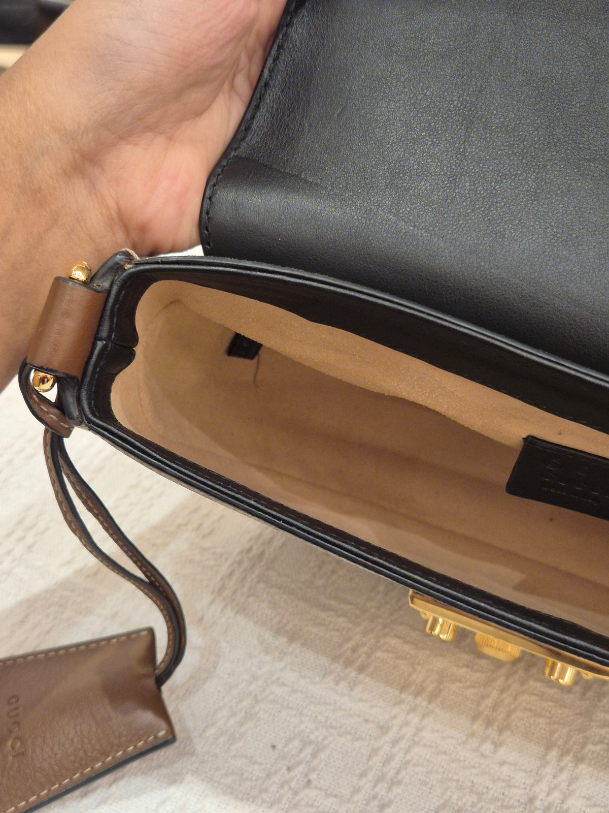 Gucci Padlock Halfmoon Monogram Black