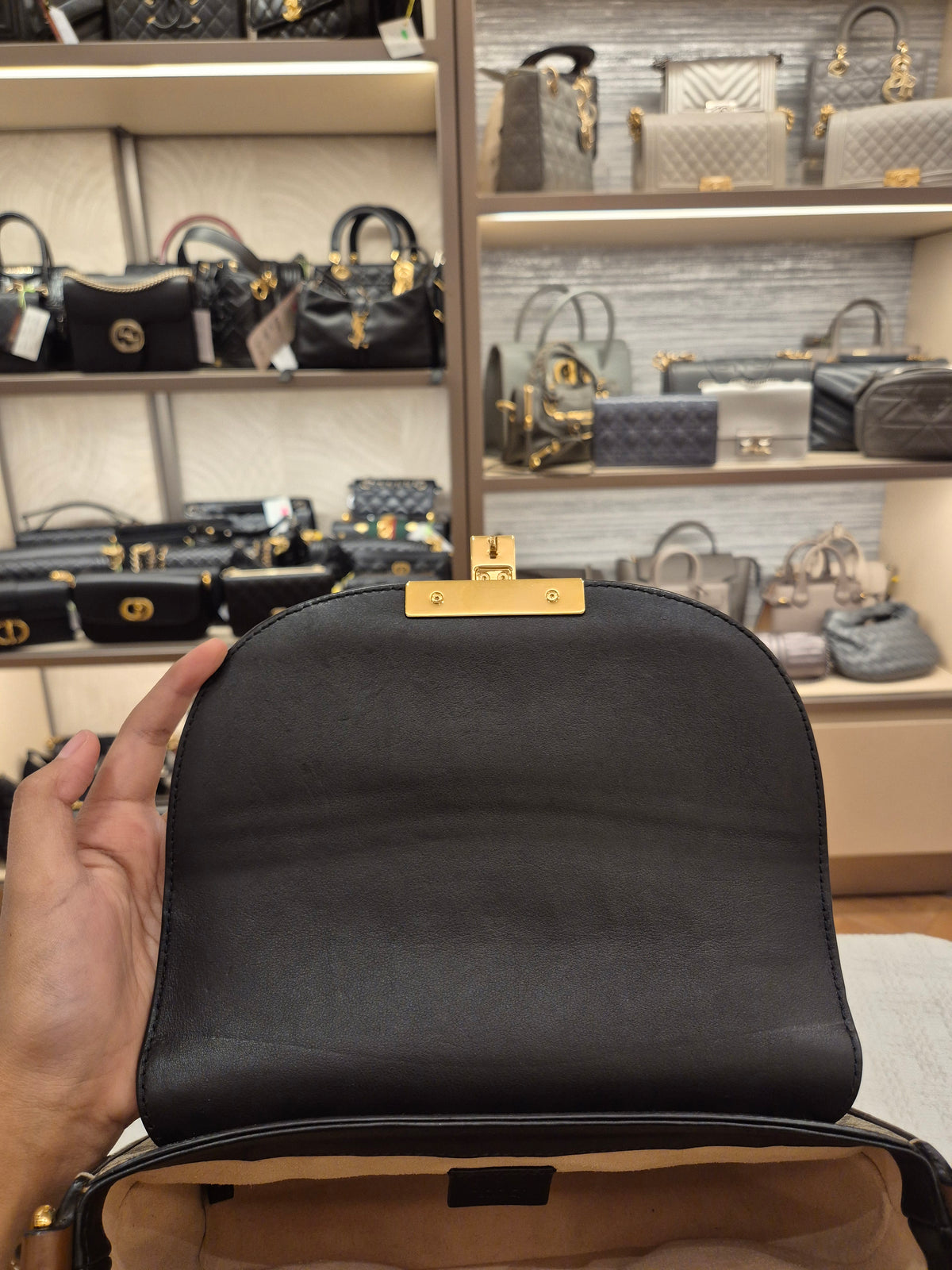 Gucci Padlock Halfmoon Monogram Black