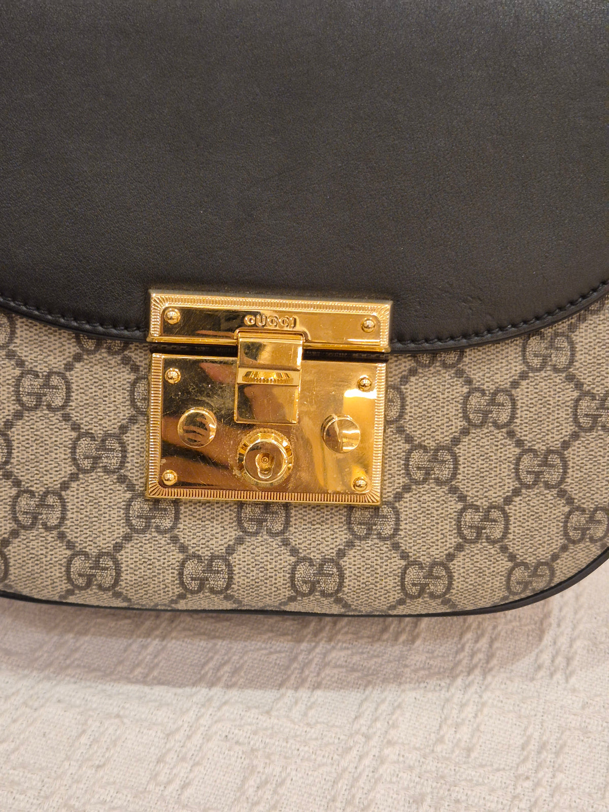 Gucci Padlock Halfmoon Monogram Black
