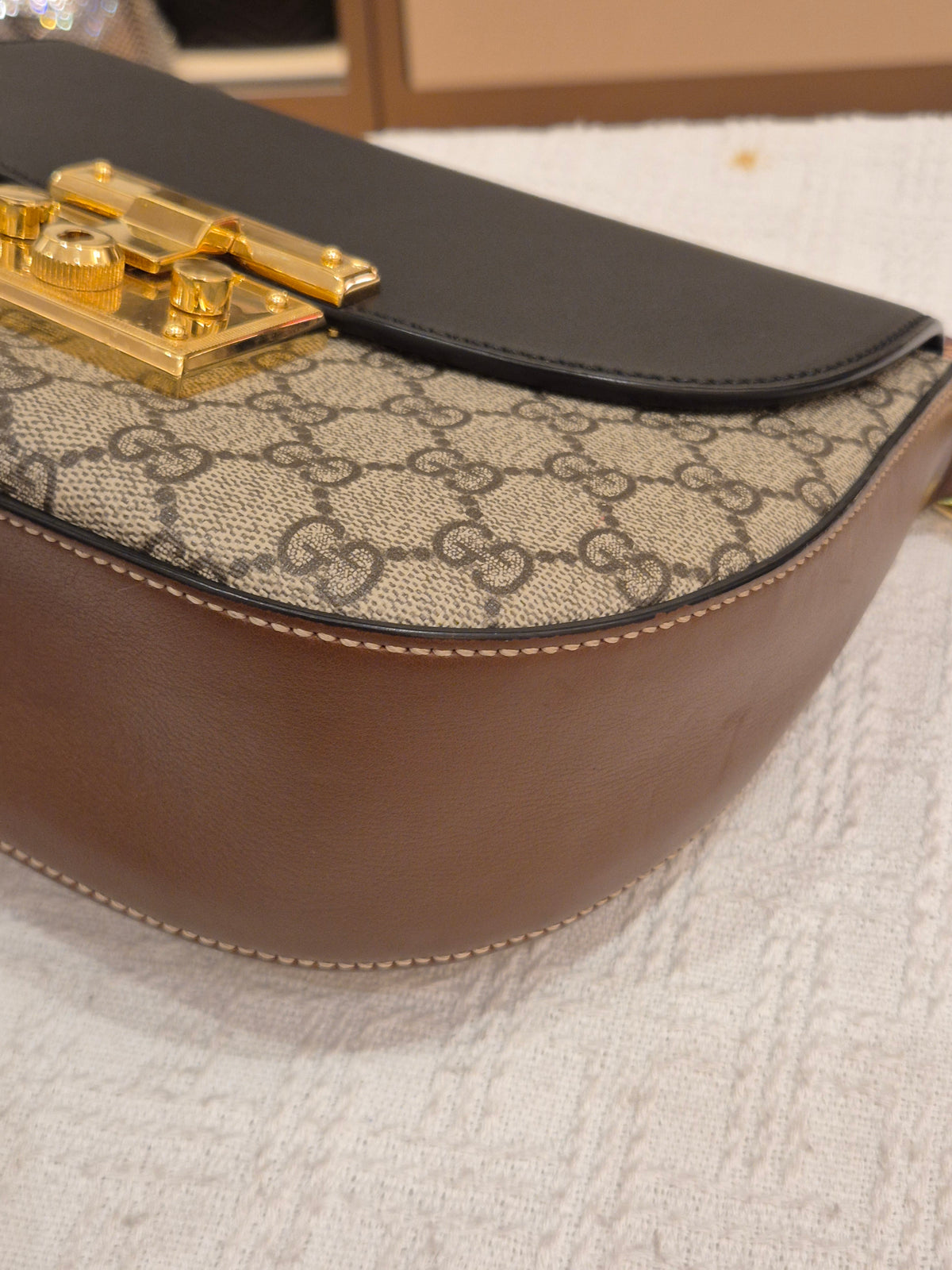 Gucci Padlock Halfmoon Monogram Black