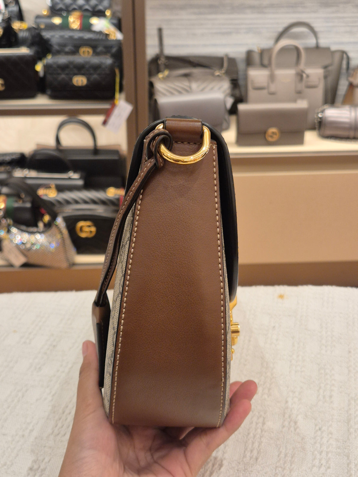 Gucci Padlock Halfmoon Monogram Black