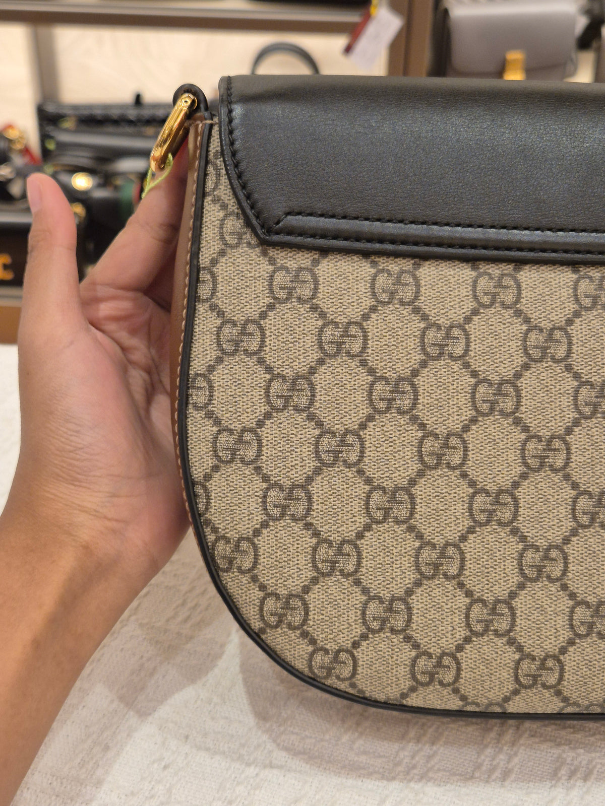 Gucci Padlock Halfmoon Monogram Black