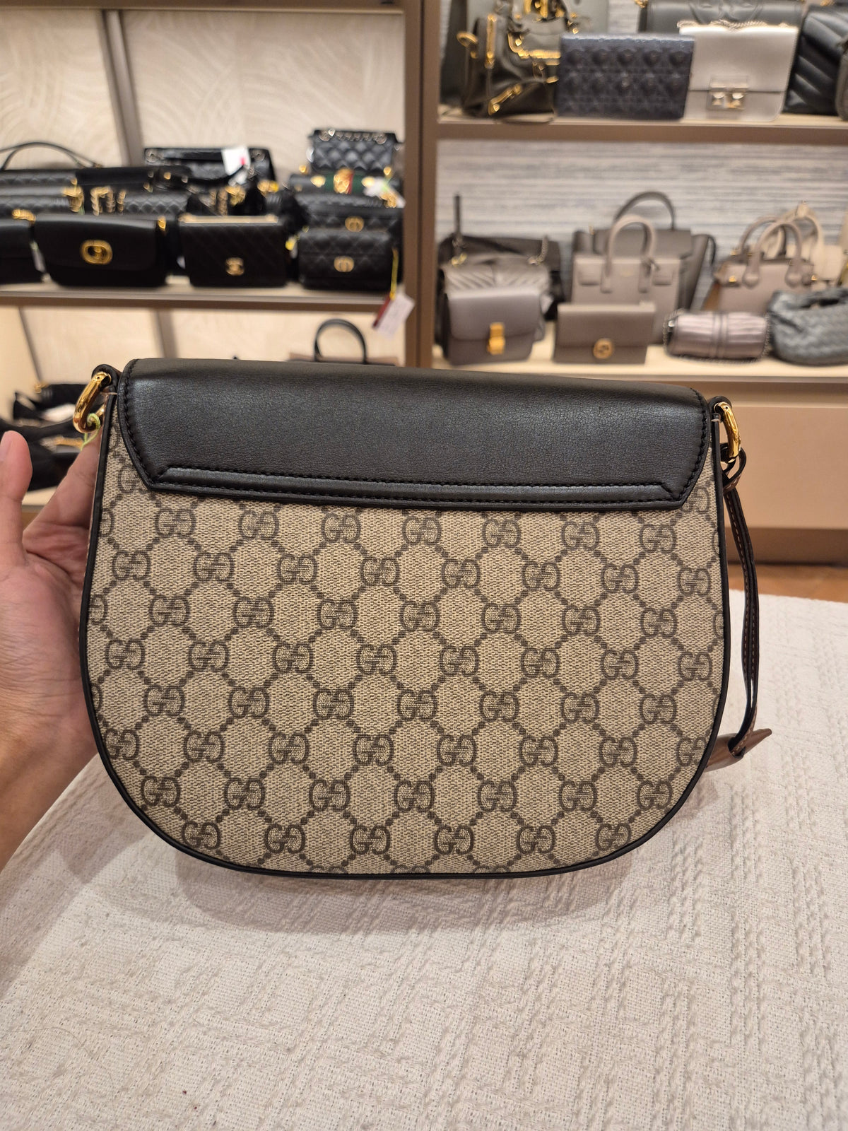 Gucci Padlock Halfmoon Monogram Black