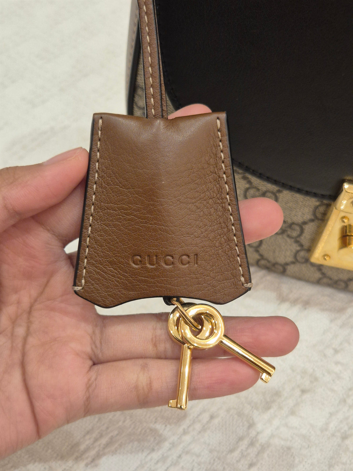 Gucci Padlock Halfmoon Monogram Black