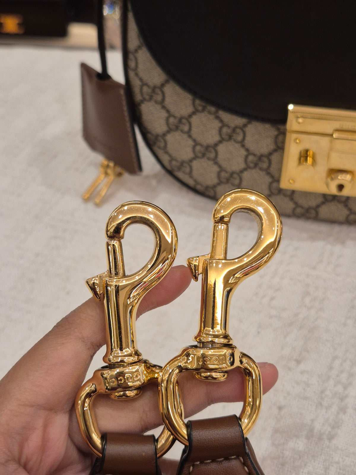 Gucci Padlock Halfmoon Monogram Black