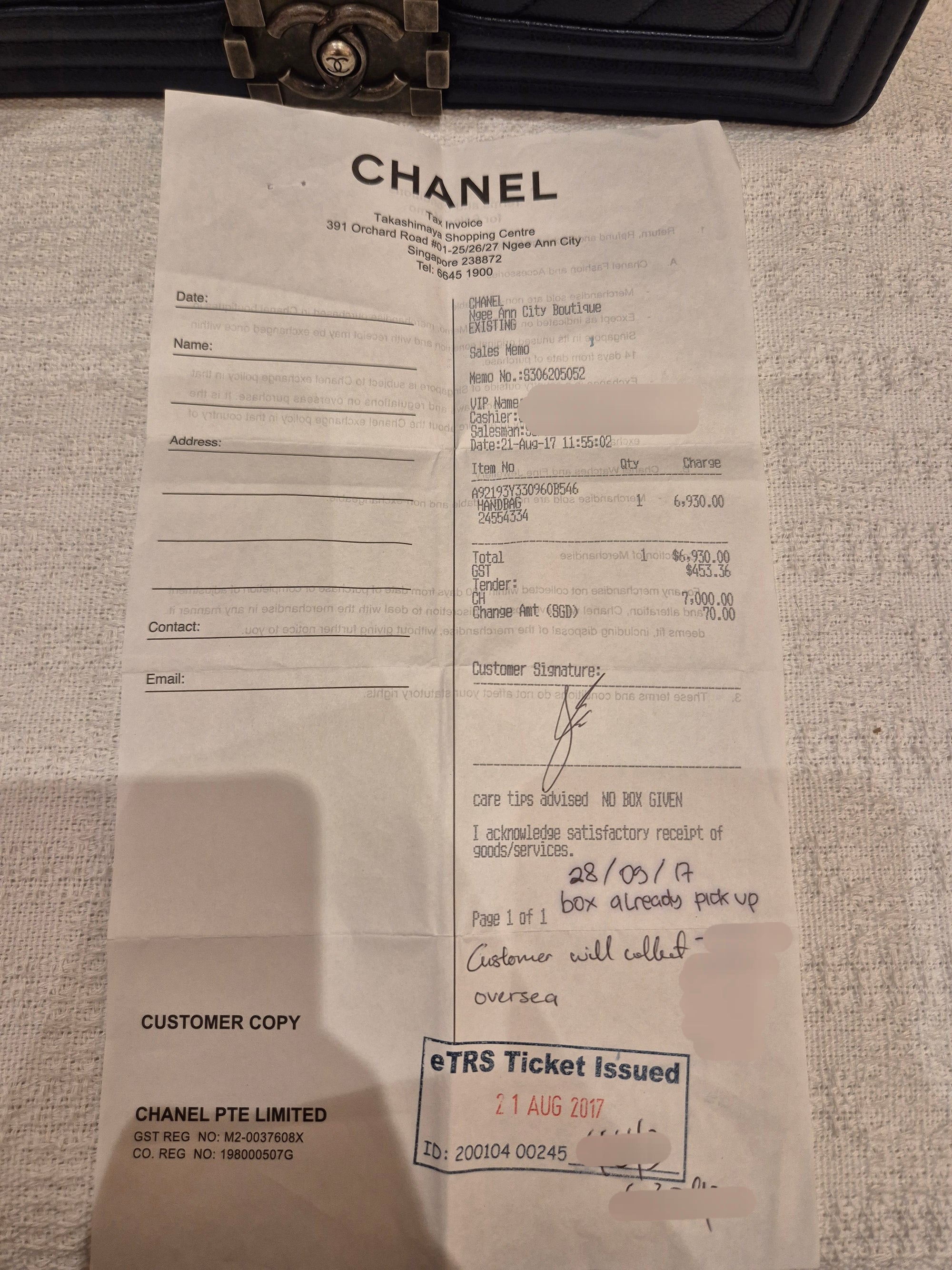 Chanel Boy New Medium Caviar Chevron Navy