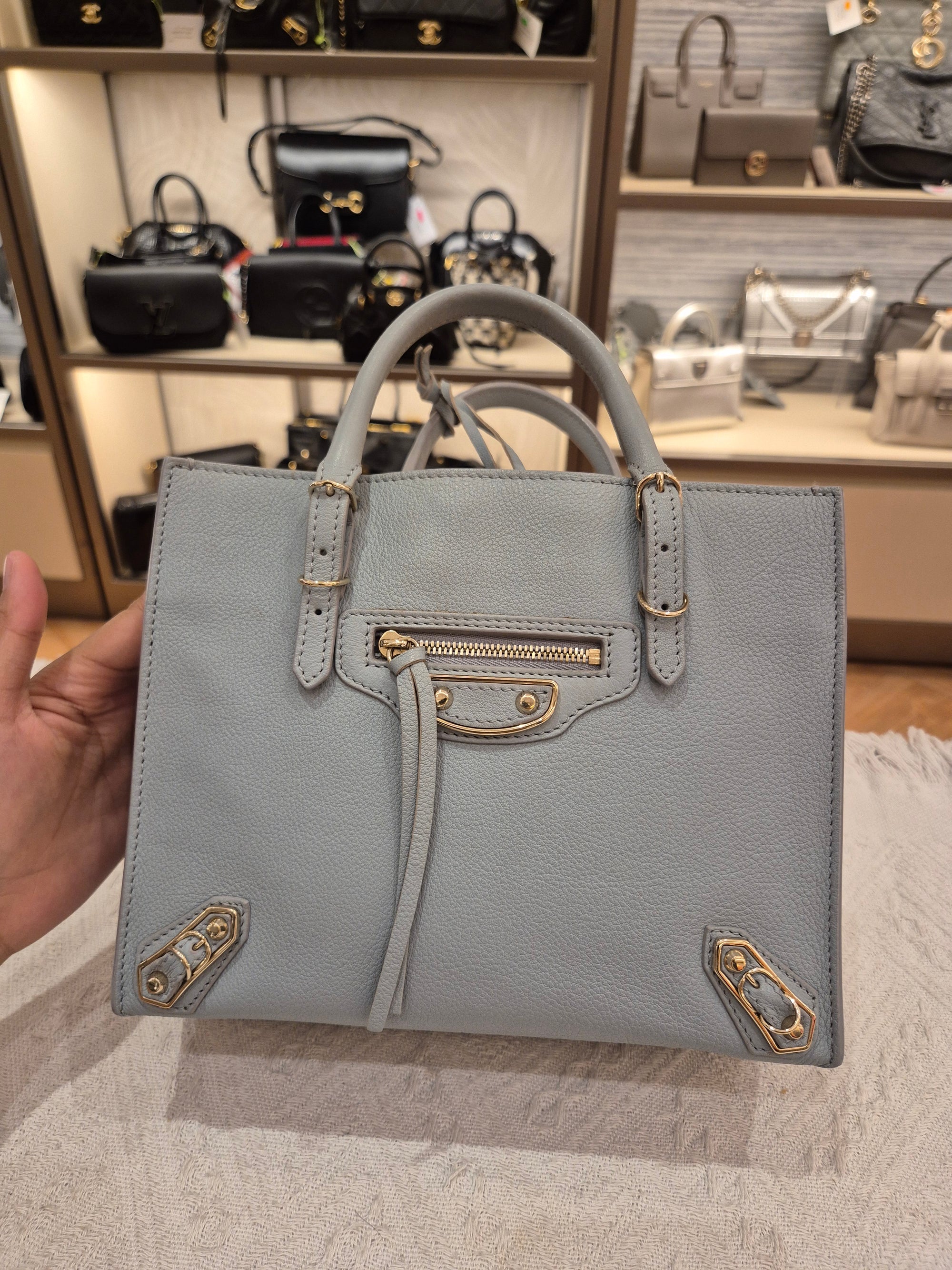 Balenciaga Mini Papier A4 Light Grey