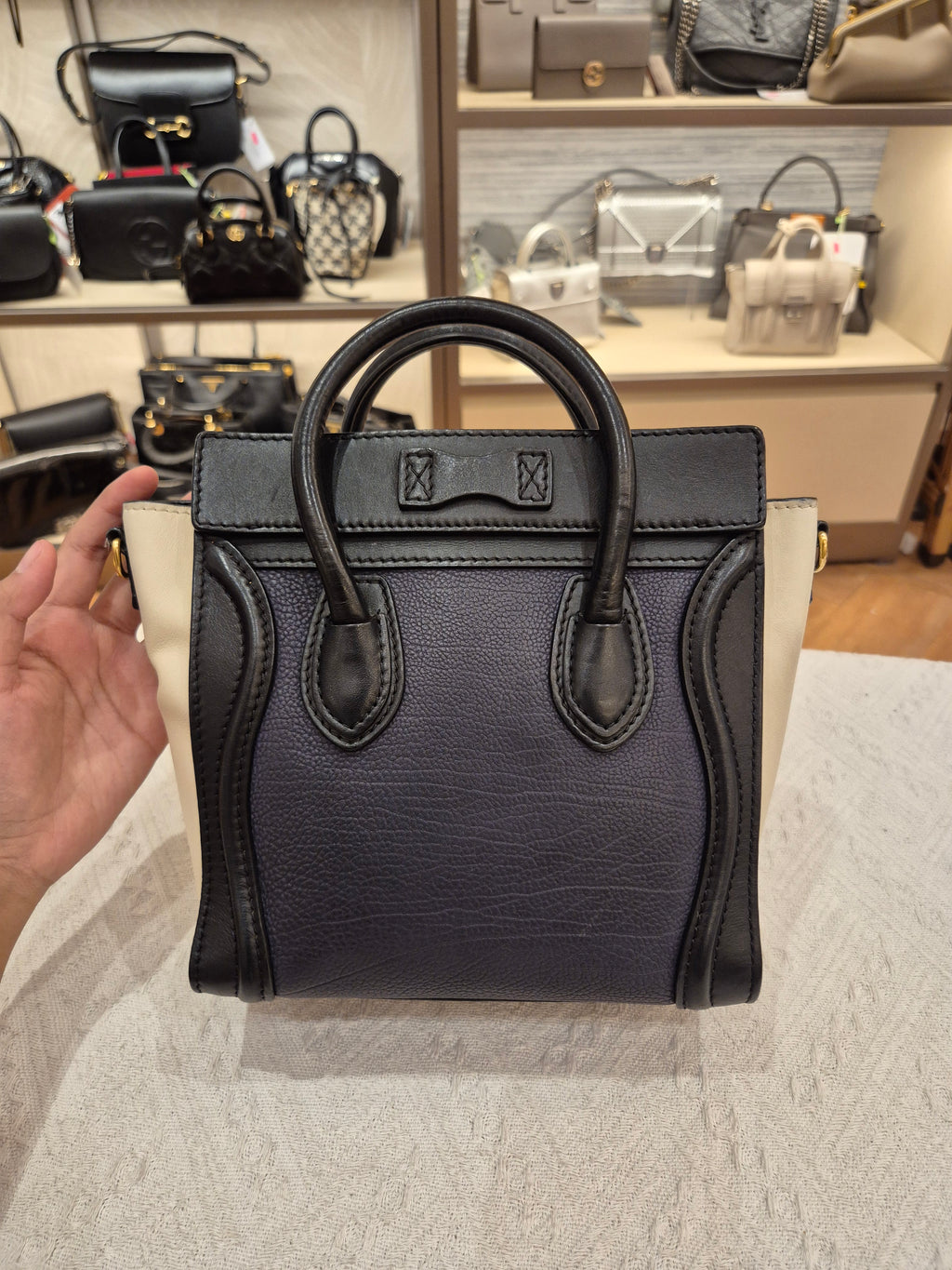 Celine Nano Luggage Navy Tricolour