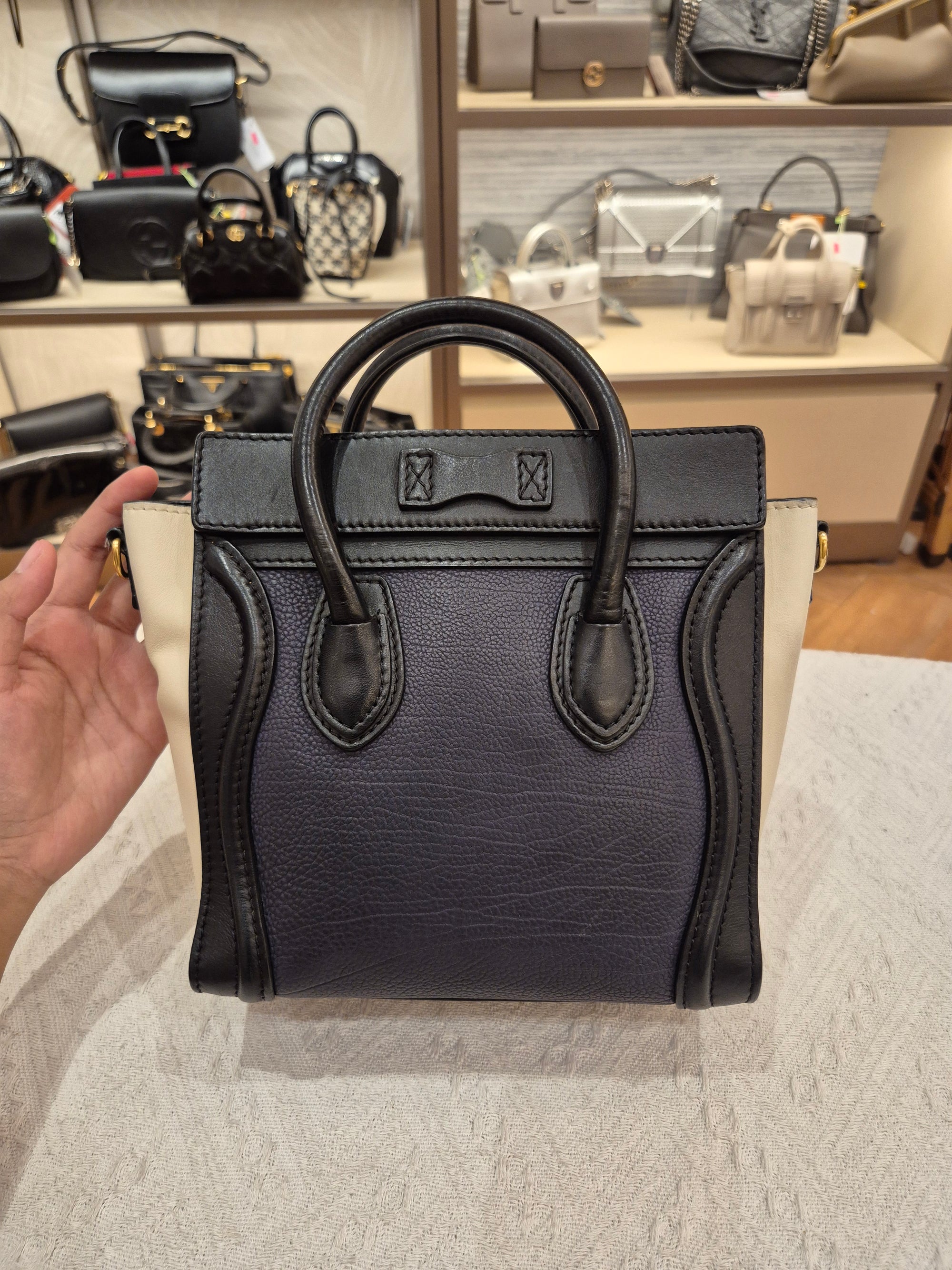 Celine Nano Luggage Navy Tricolour