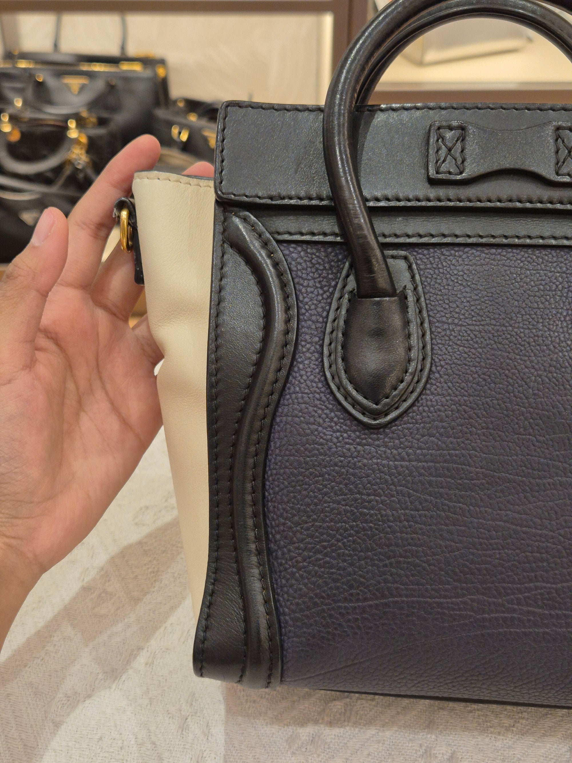Celine Nano Luggage Navy Tricolour