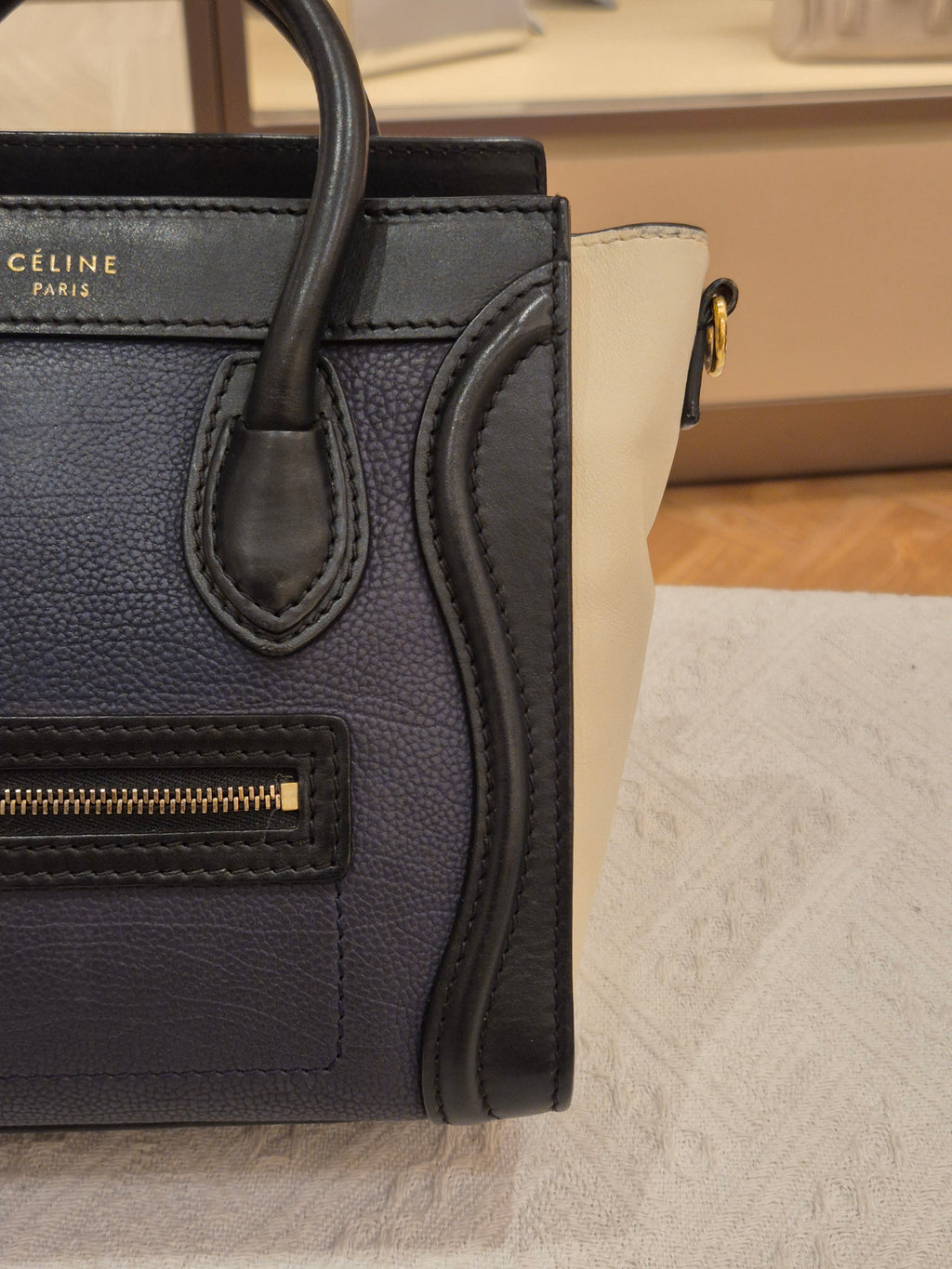 Celine Nano Luggage Navy Tricolour