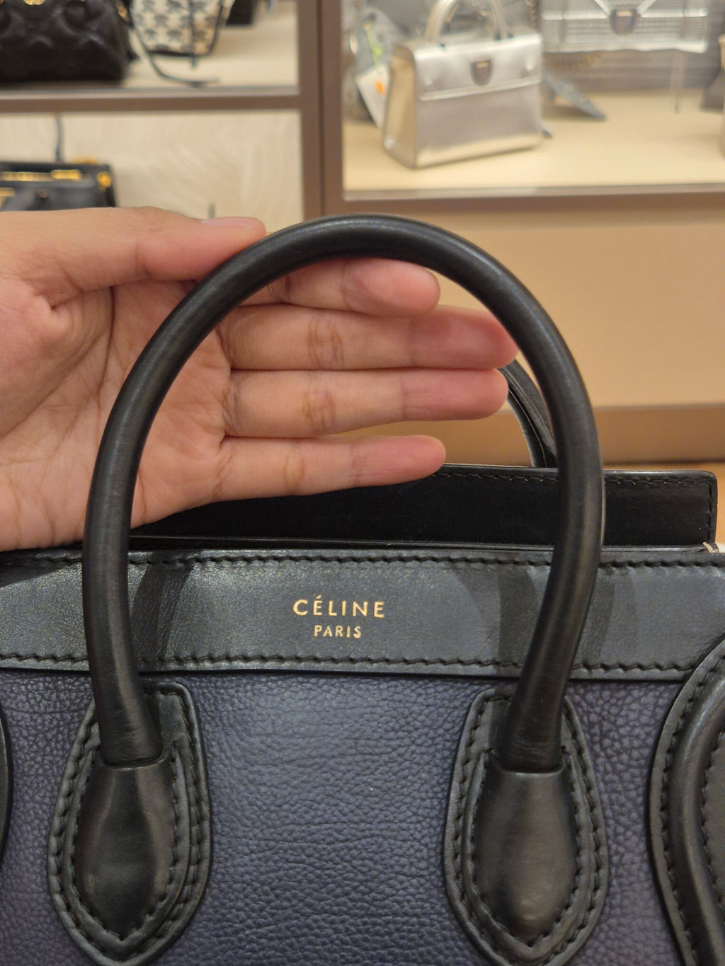 Celine Nano Luggage Navy Tricolour