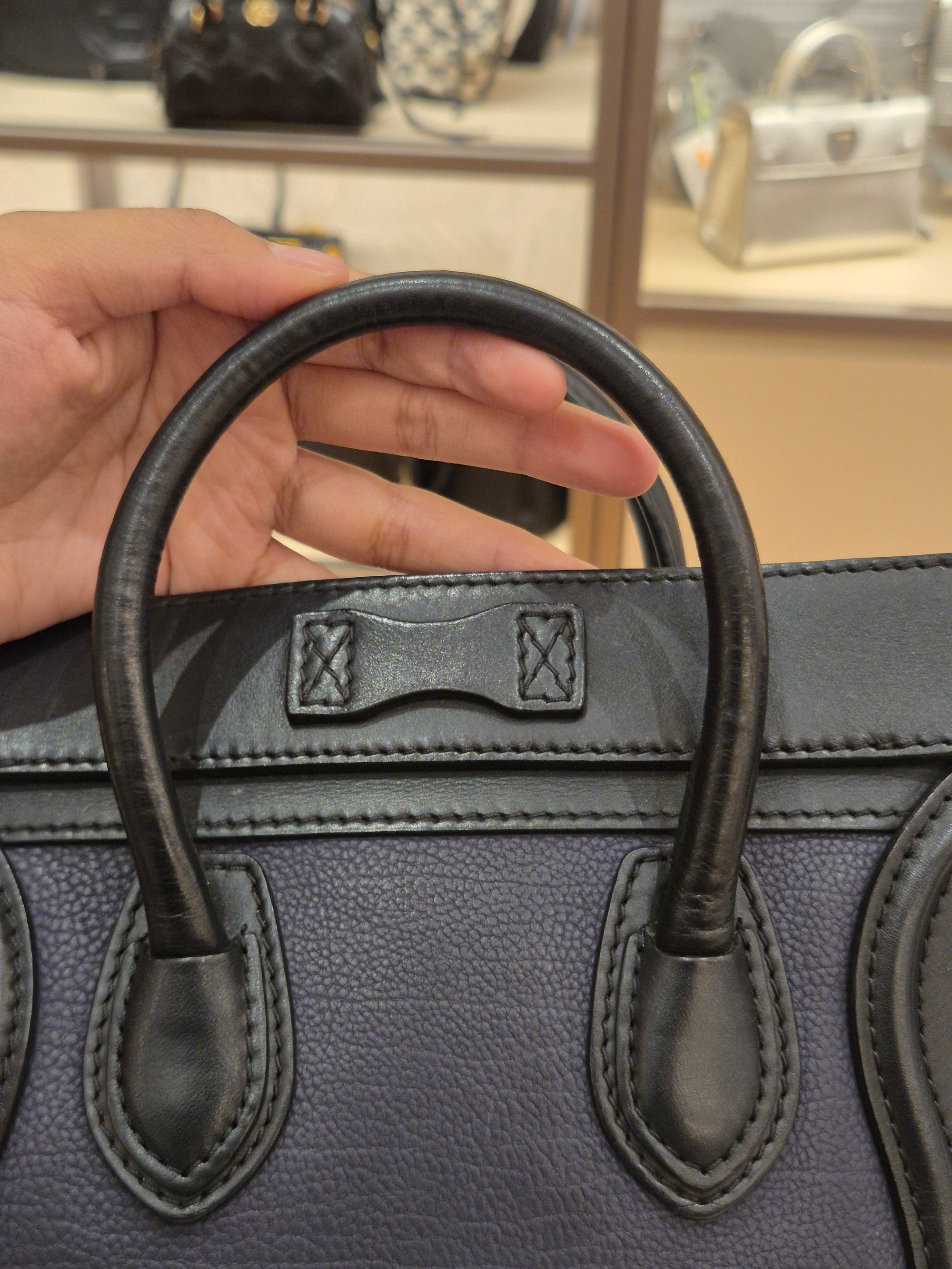 Celine Nano Luggage Navy Tricolour