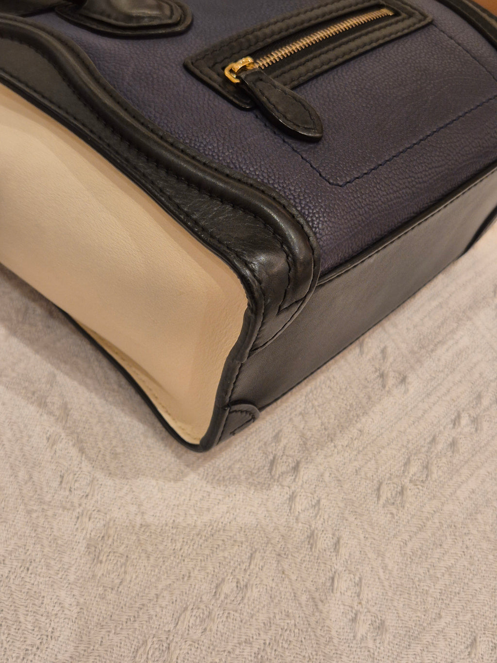 Celine Nano Luggage Navy Tricolour