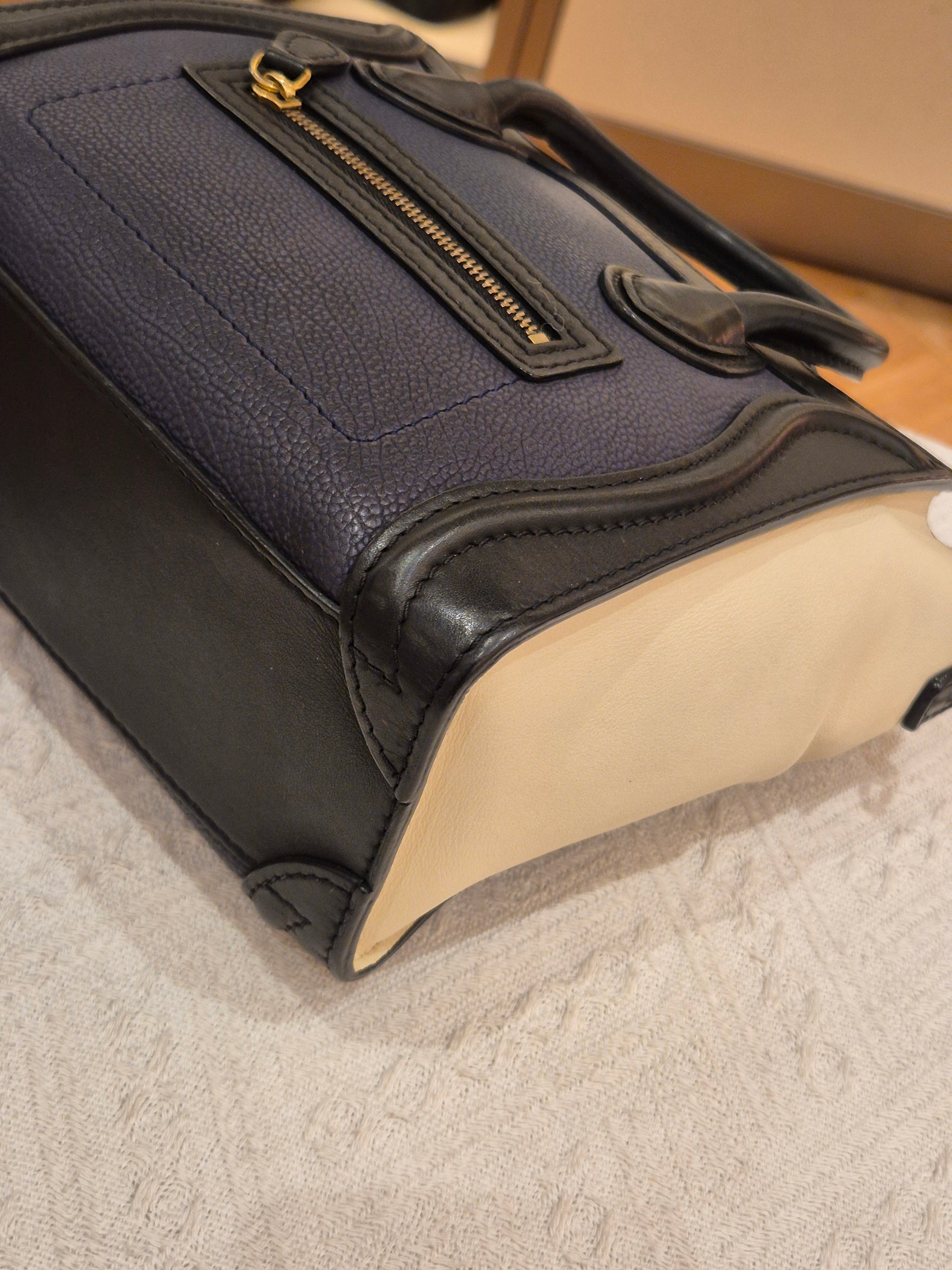 Celine Nano Luggage Navy Tricolour