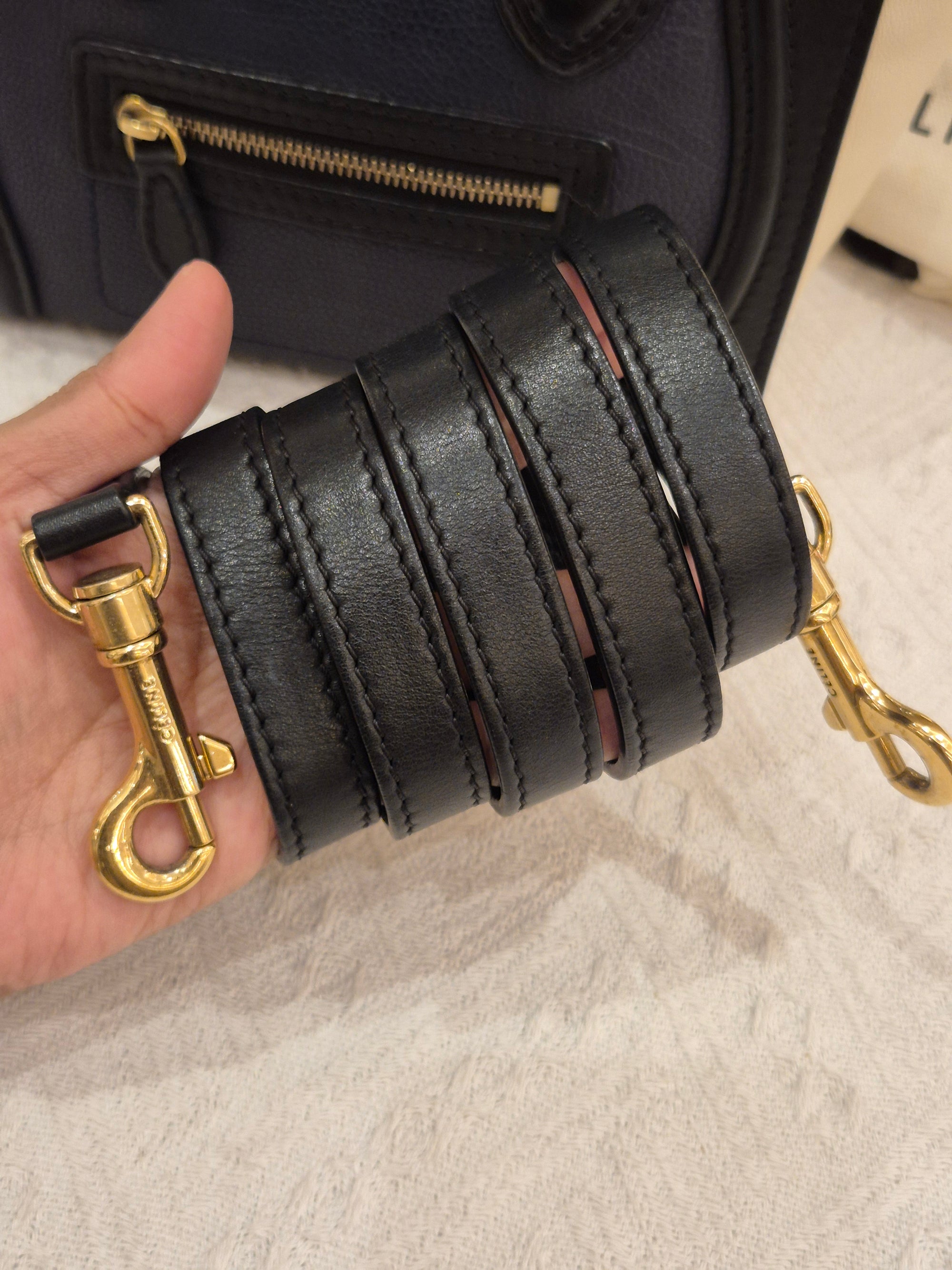 Celine Nano Luggage Navy Tricolour