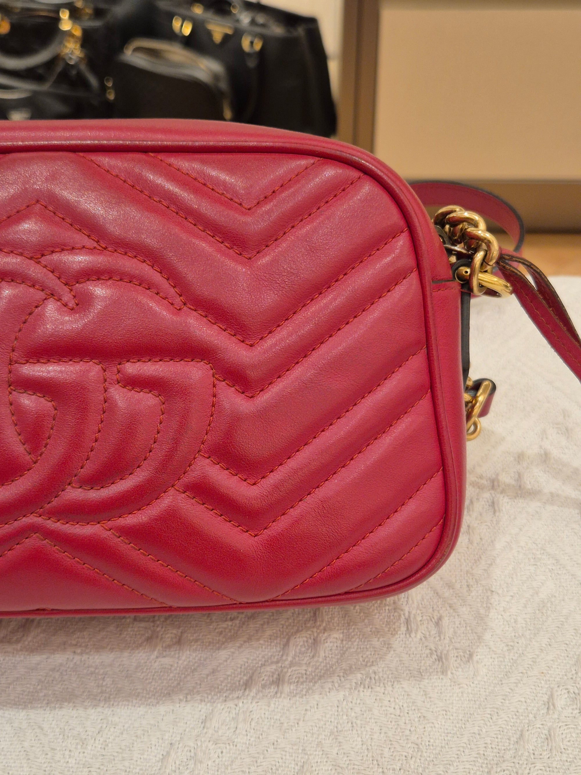 Gucci Marmont Camera Bag Red