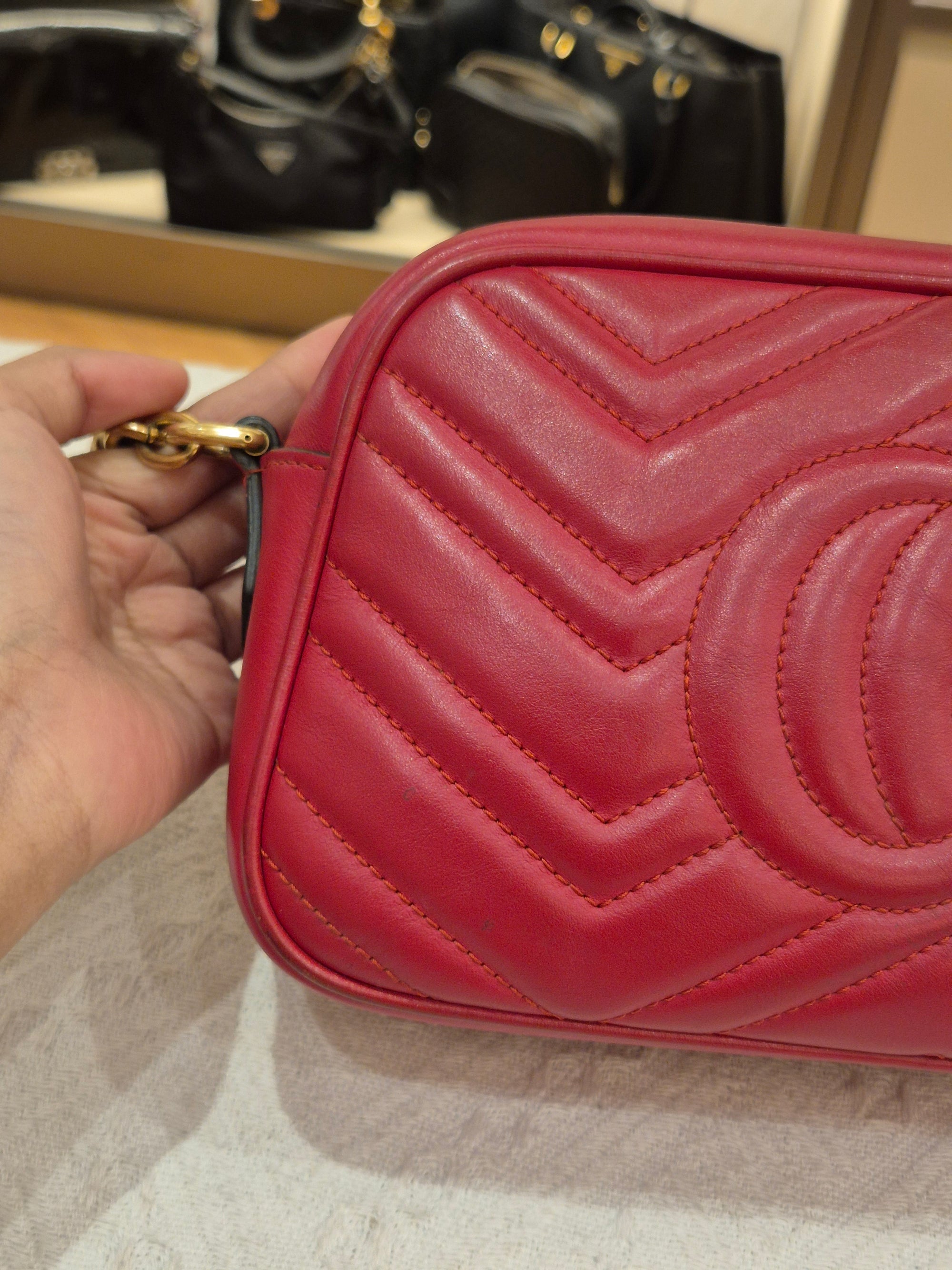 Gucci Marmont Camera Bag Red