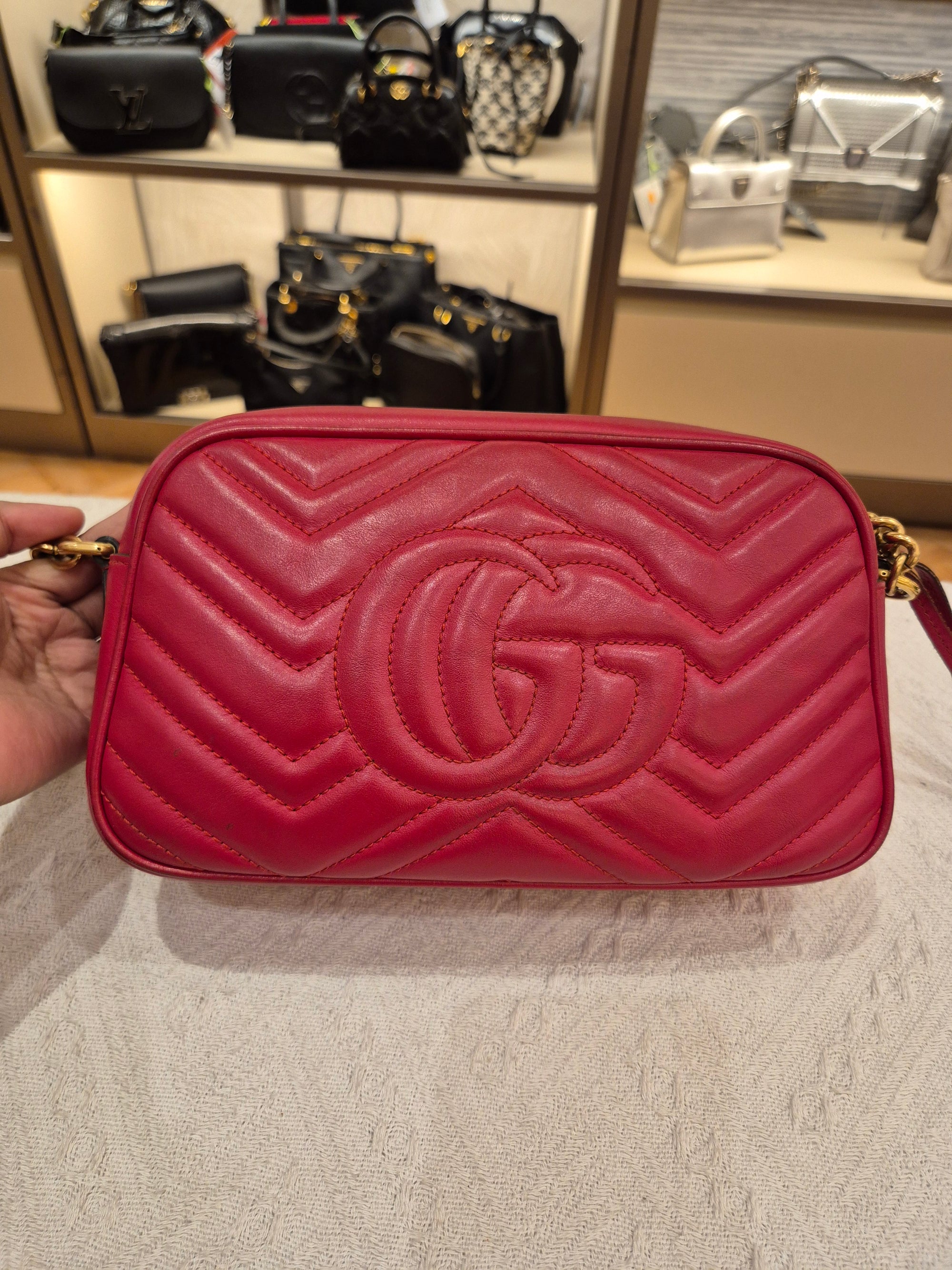Gucci Marmont Camera Bag Red
