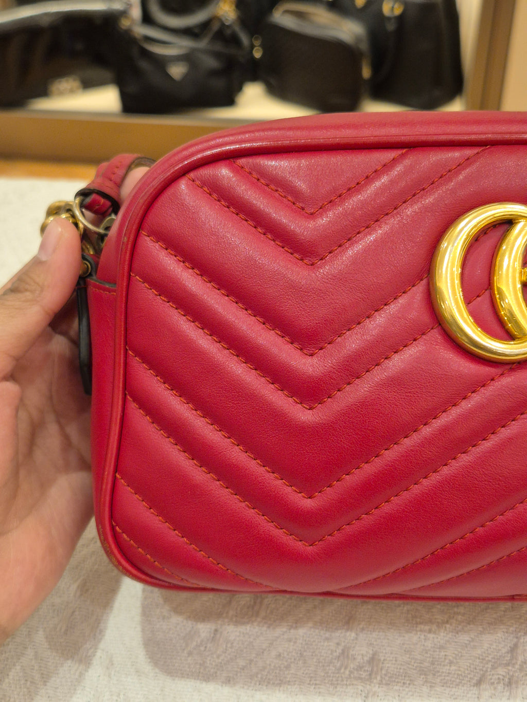 Gucci Marmont Camera Bag Red