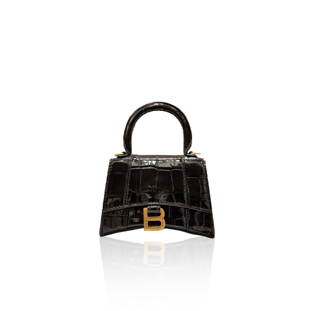 Balenciaga Hourglas Super Mini Croco