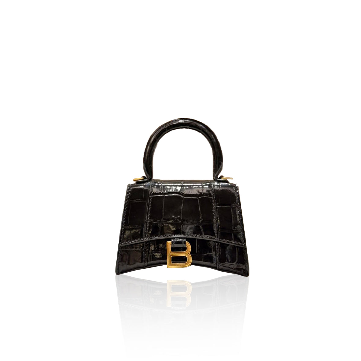 Balenciaga Hourglas Super Mini Croco