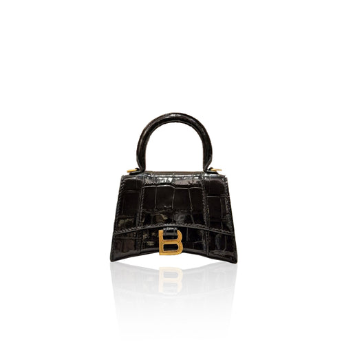 Balenciaga Hourglas Super Mini Croco