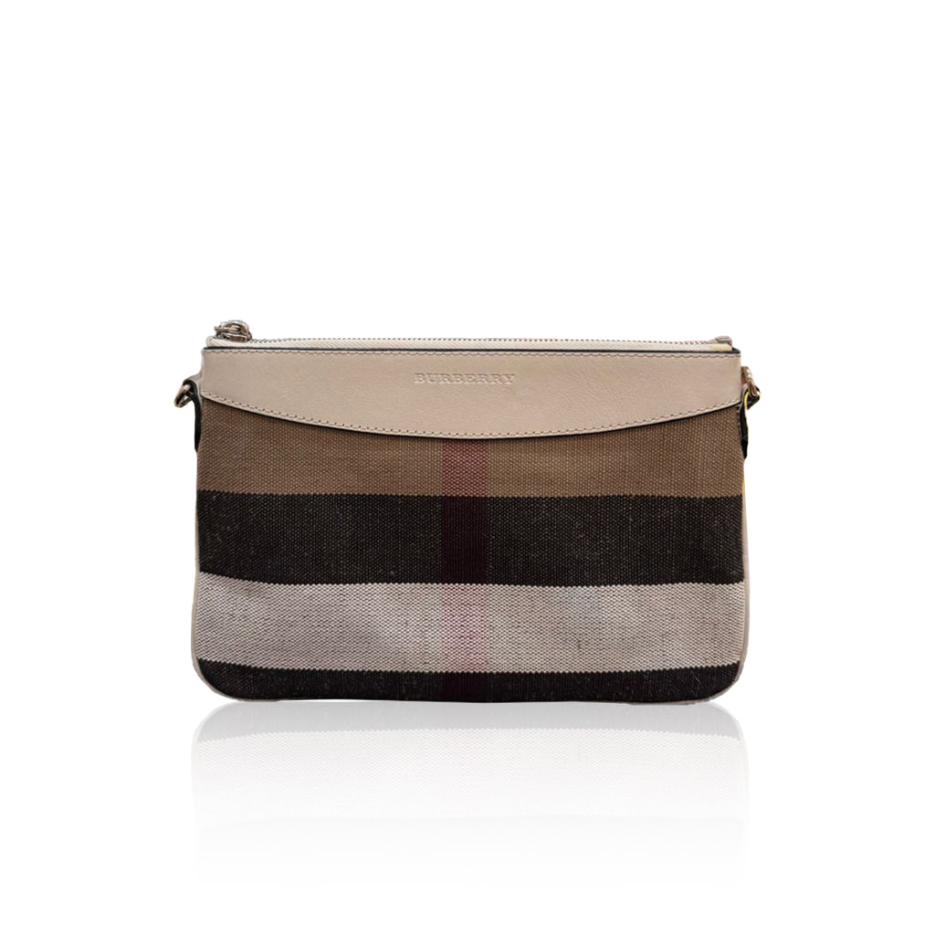 Burberry Check Peyton Crossbody White