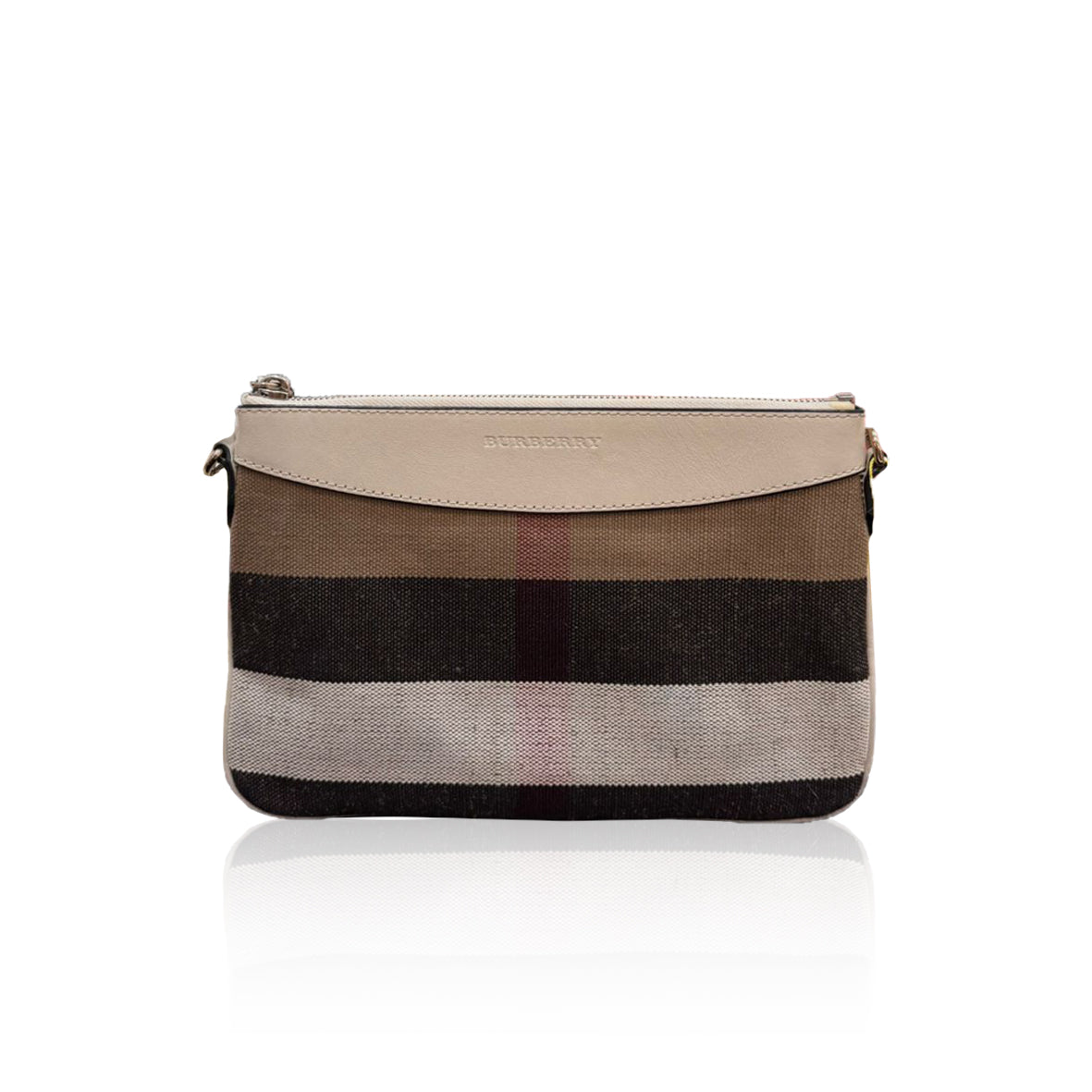 Burberry Check Peyton Crossbody White