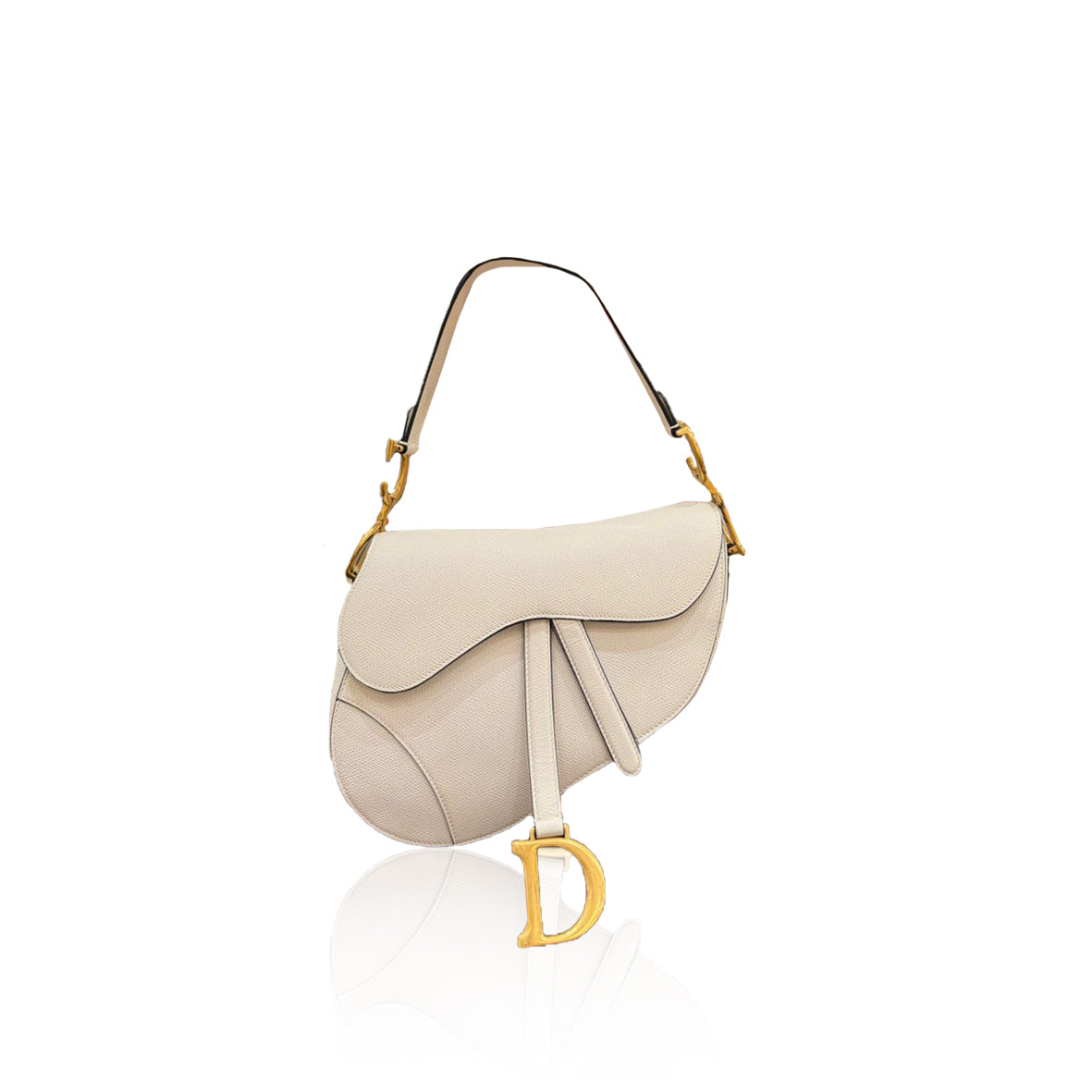 Dior Saddle Medium White GHW