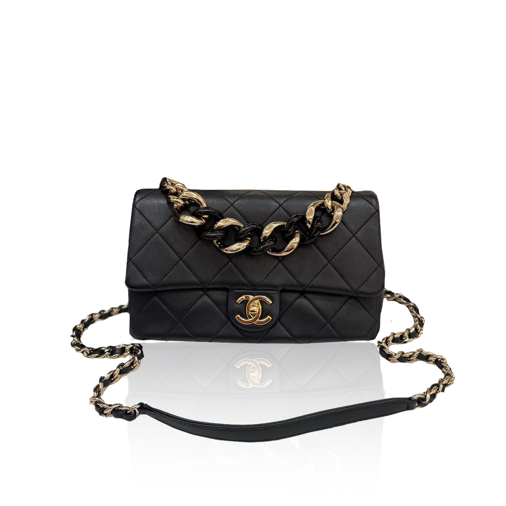 Chanel Resin Flap Chain Black