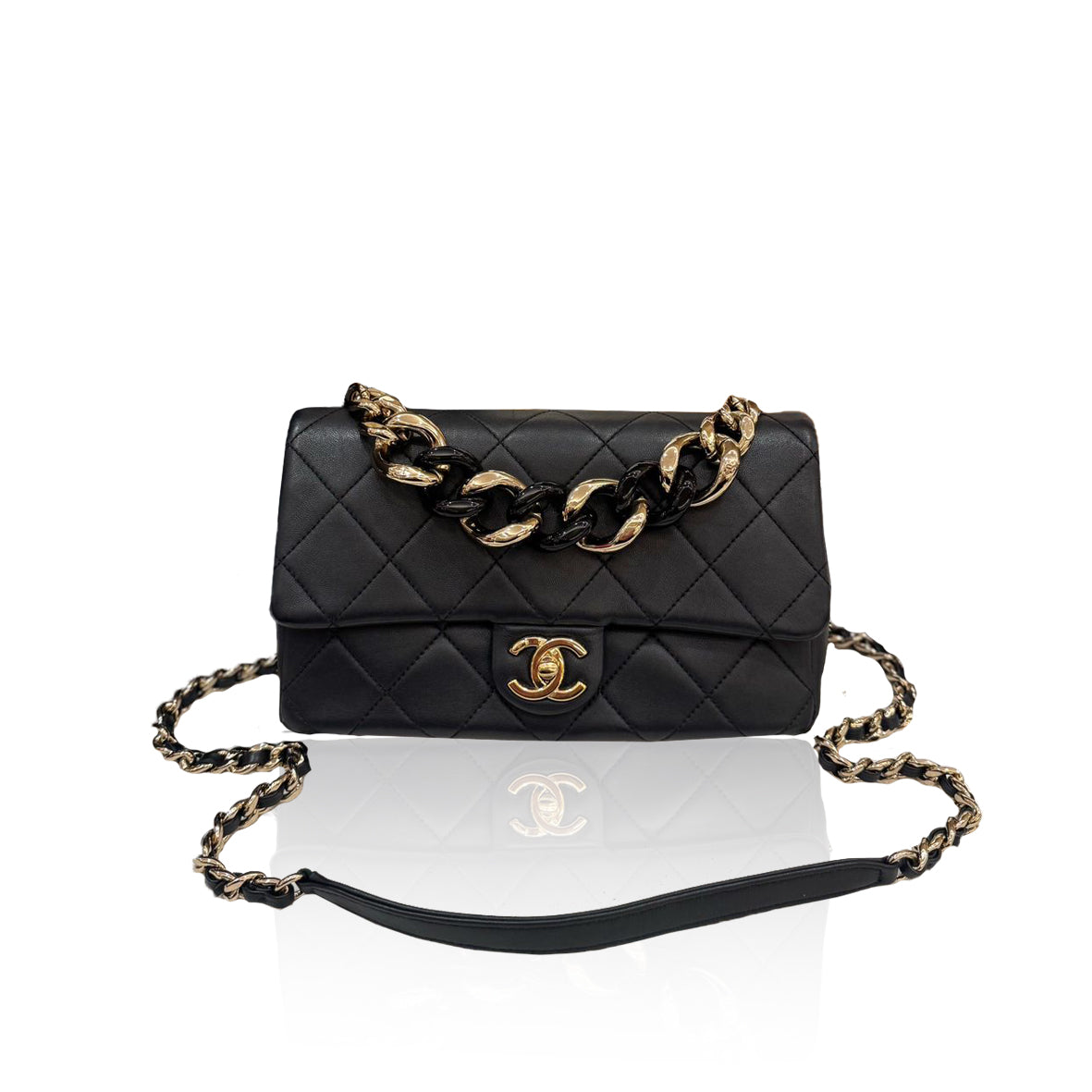 Chanel Resin Flap Chain Black