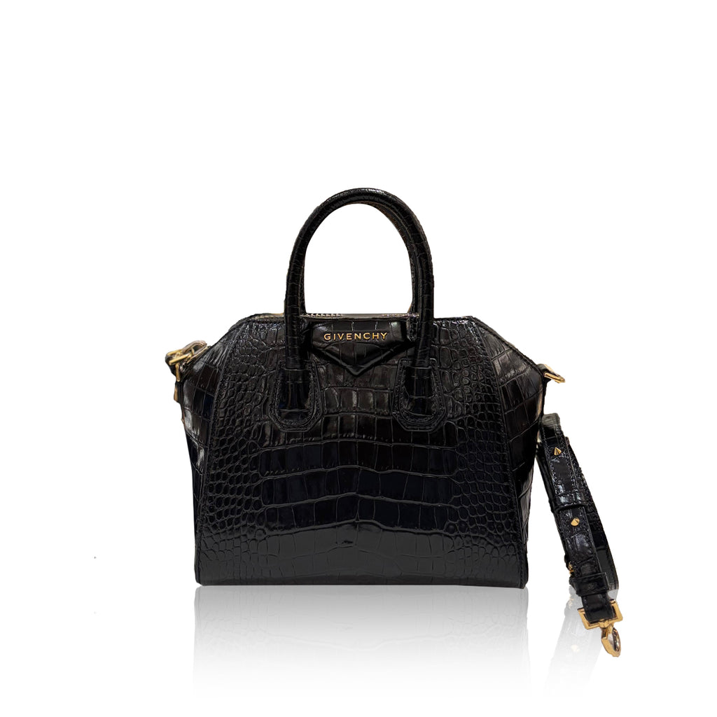 Givenchy Antigona Mini Croco Black