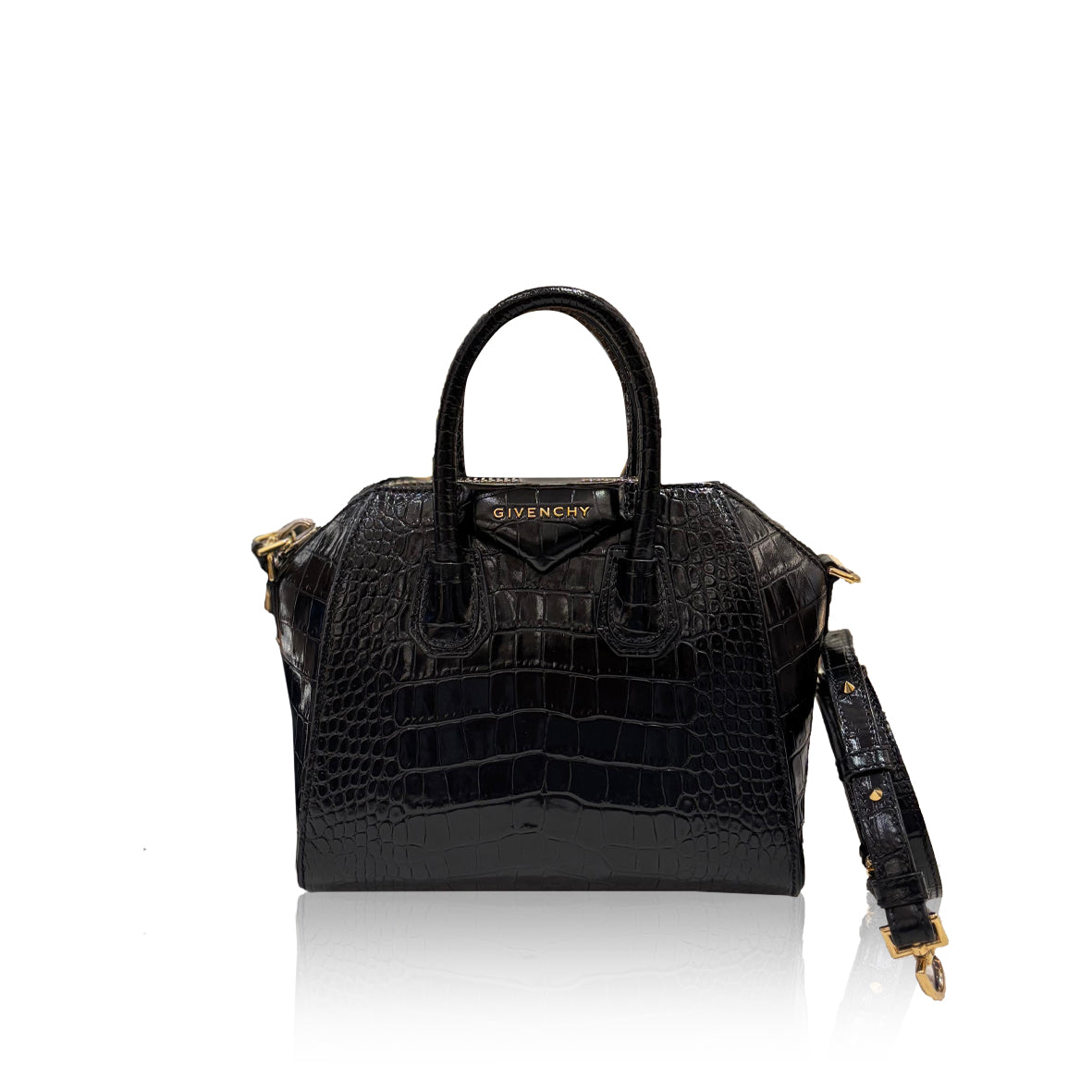 Givenchy Antigona Mini Croco Black