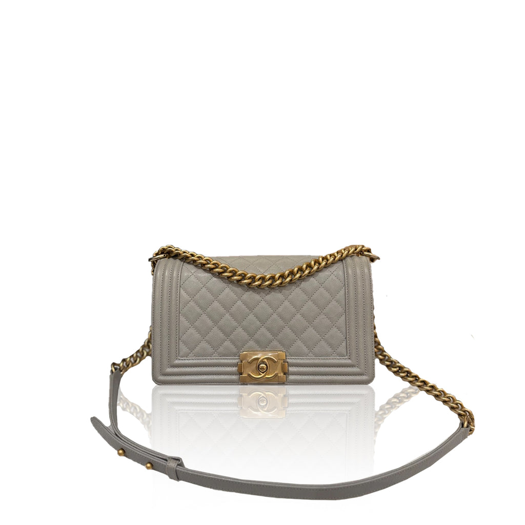 Chanel Boy Medium Light Grey