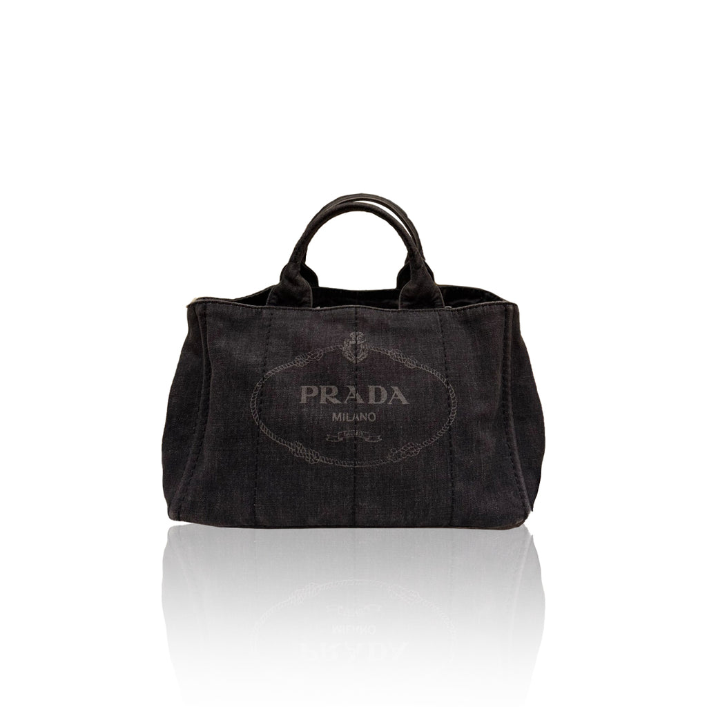 Prada Canapa Denim Tote Small