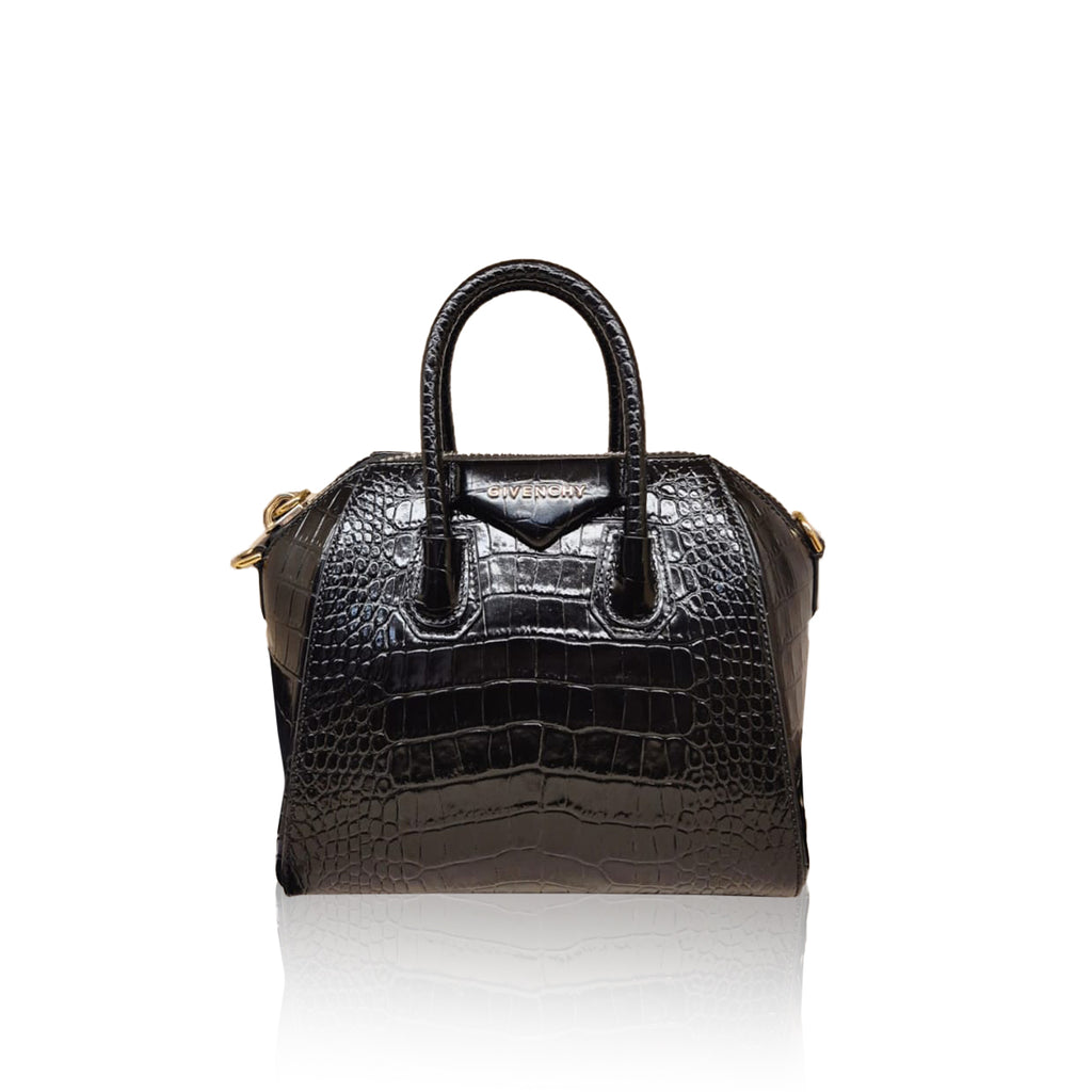 Givenchy Antigona Mini Croco Black