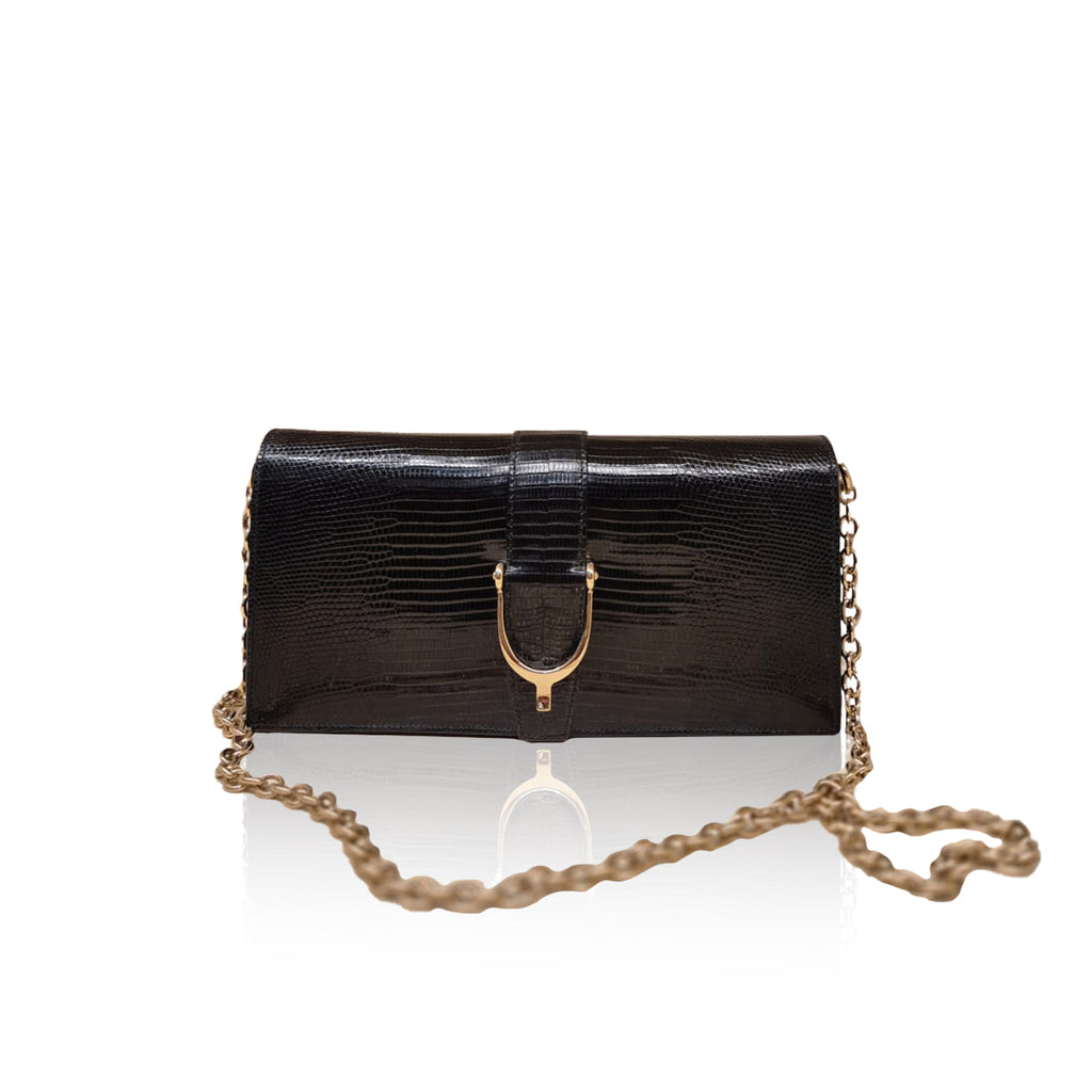 Gucci Phython Soft Stirrup Clutch Chain