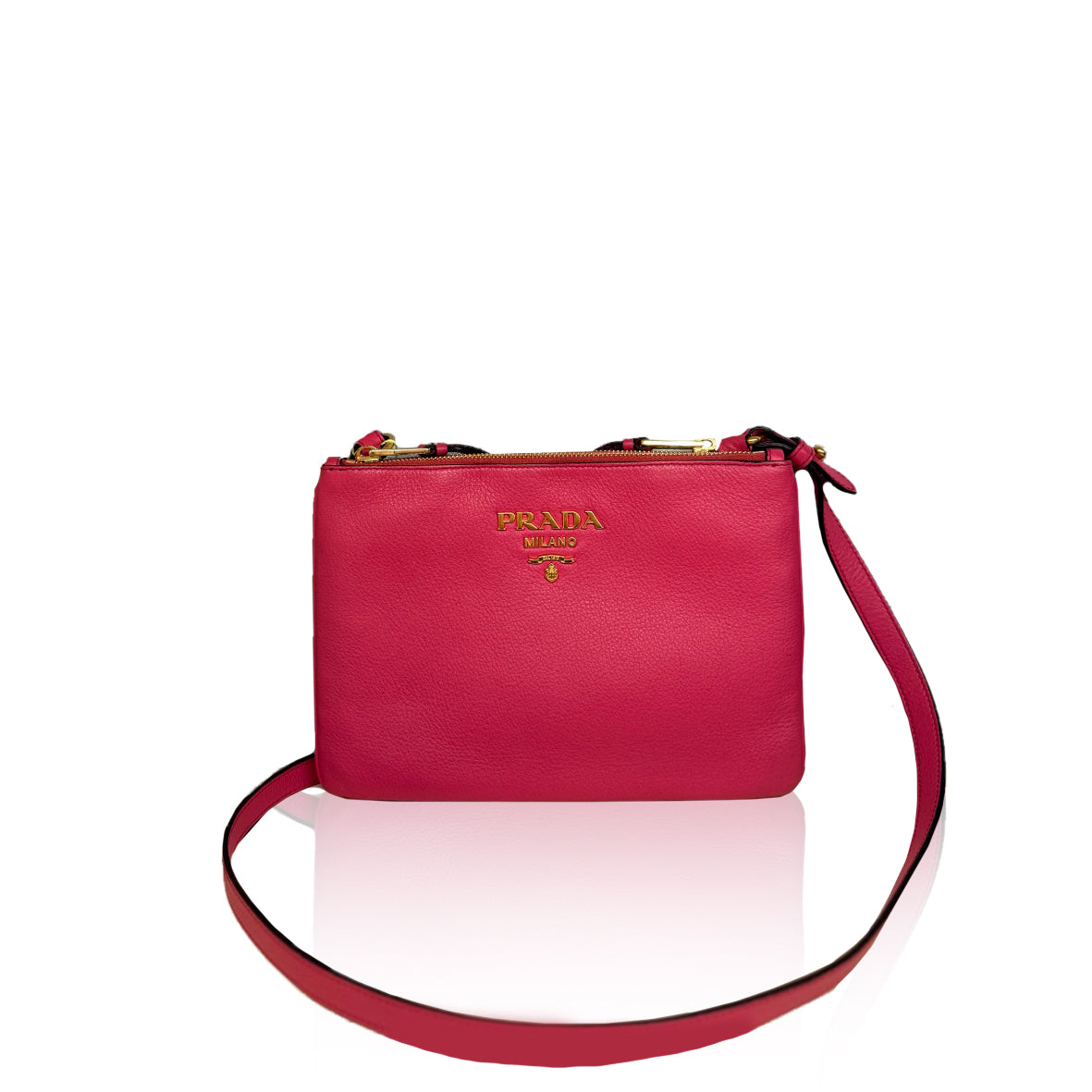 Prada Sling Double Zip Peonia