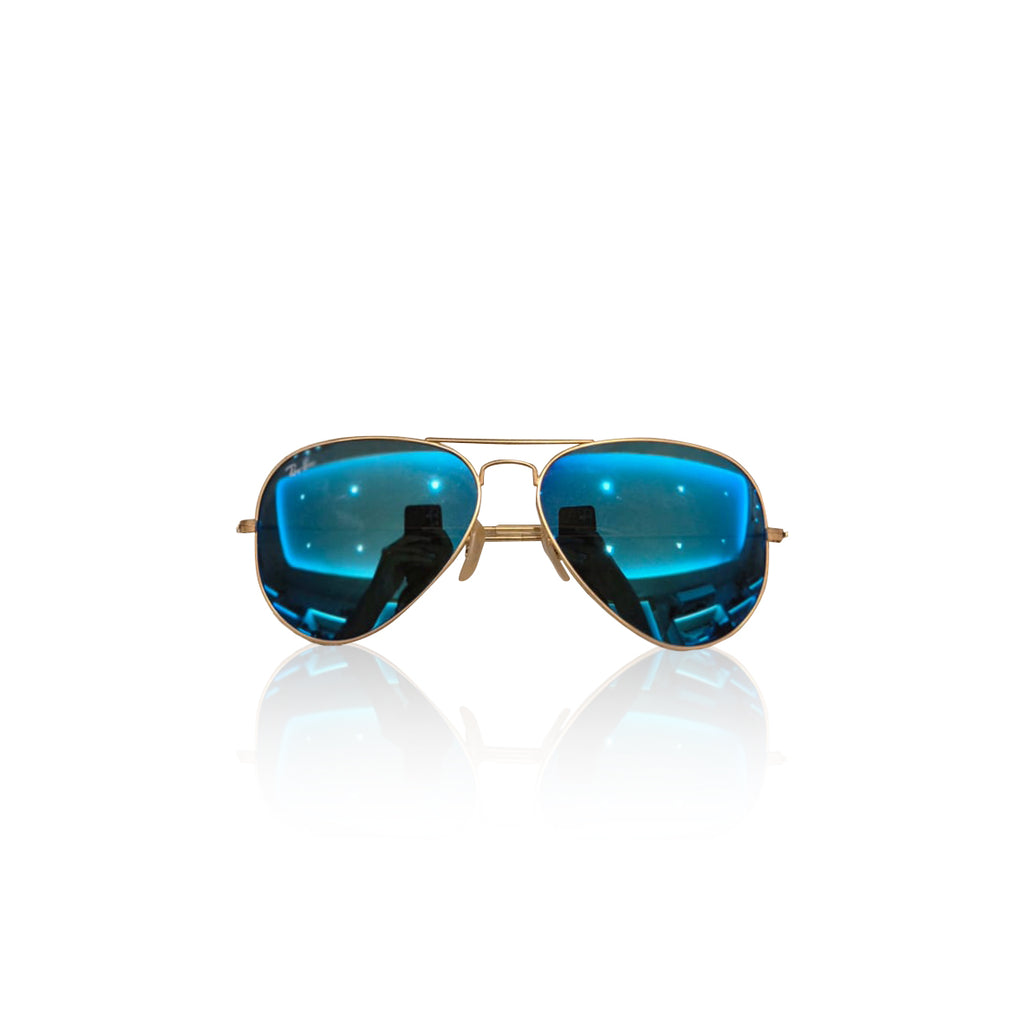 Rayban Sunglasses Aviator Gold Blue